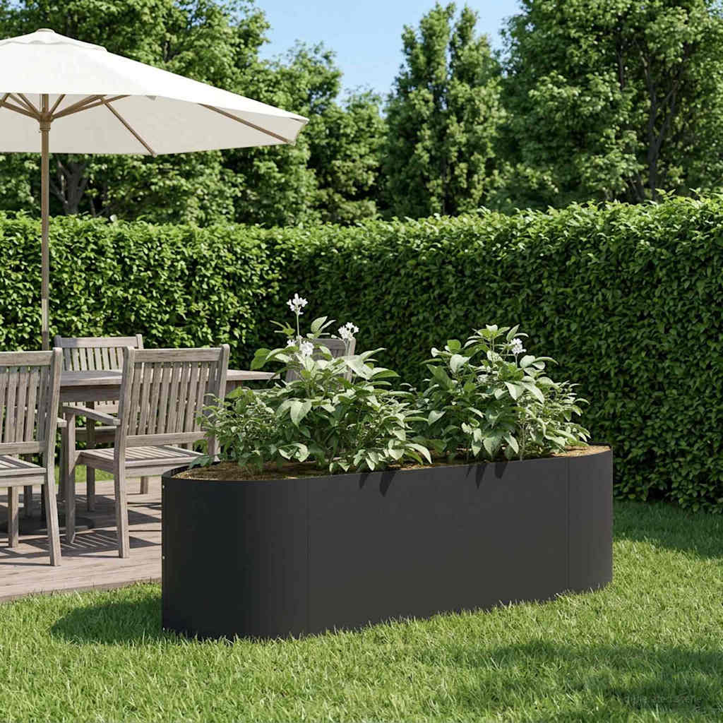 vidaXL Hochbeet im Garten Schwarz 140 x 40 x 40 cm Stahl