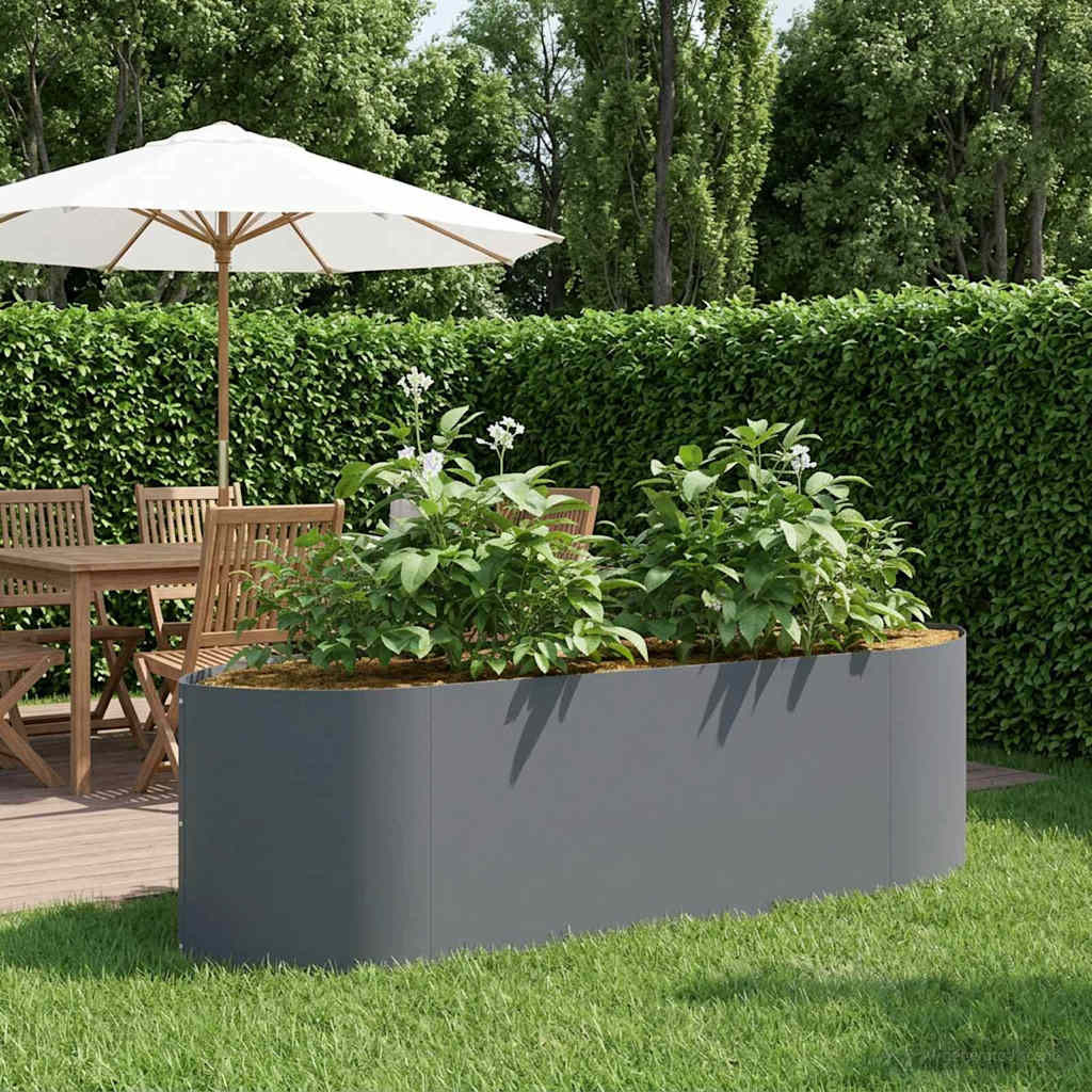 vidaXL Hochbeet im Garten Anthrazit 140 x 40 x 40 cm Stahl