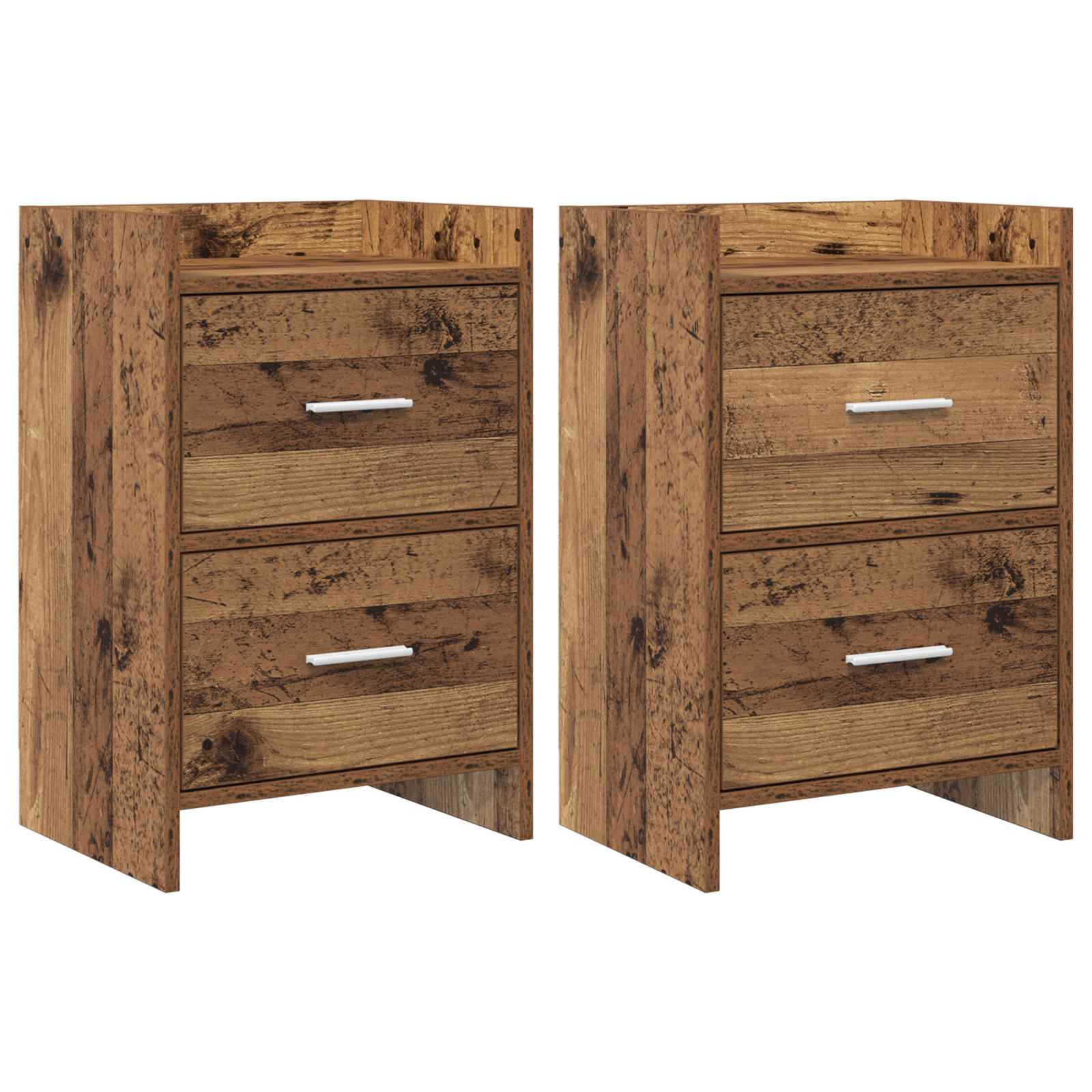vidaXL Nachttische 2 pcs Altholz 40 x 30 x 60 cm Holzwerkstoff