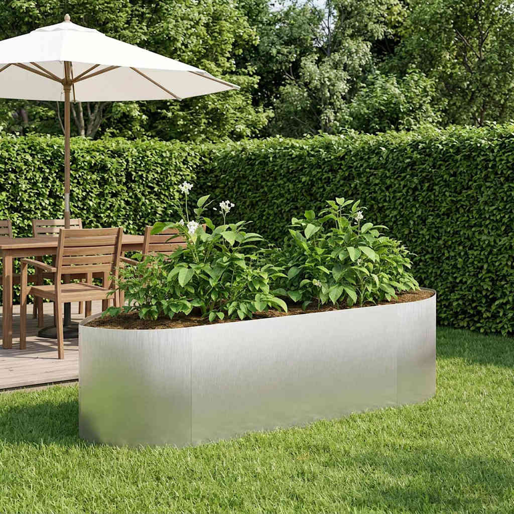 vidaXL Hochbeet im Garten Edelstahl 140 x 40 x 40 cm Stahl
