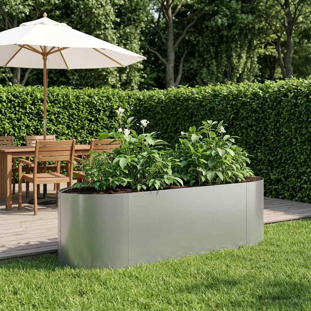 vidaXL Hochbeet im Garten Verzinkter Stahl 140 x 40 x 40 cm Stahl