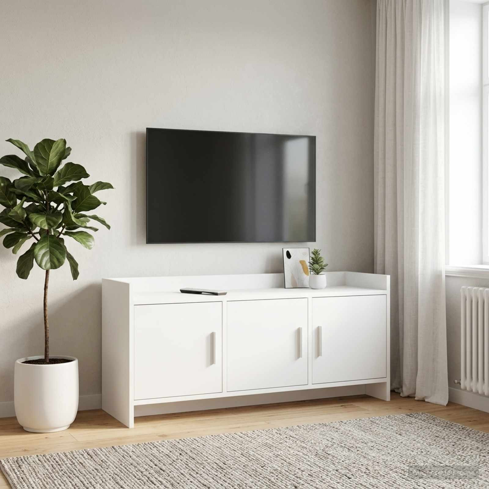 vidaXL TV-Schränk 102 x 33 x 47 cm Weiß Holzwerkstoff