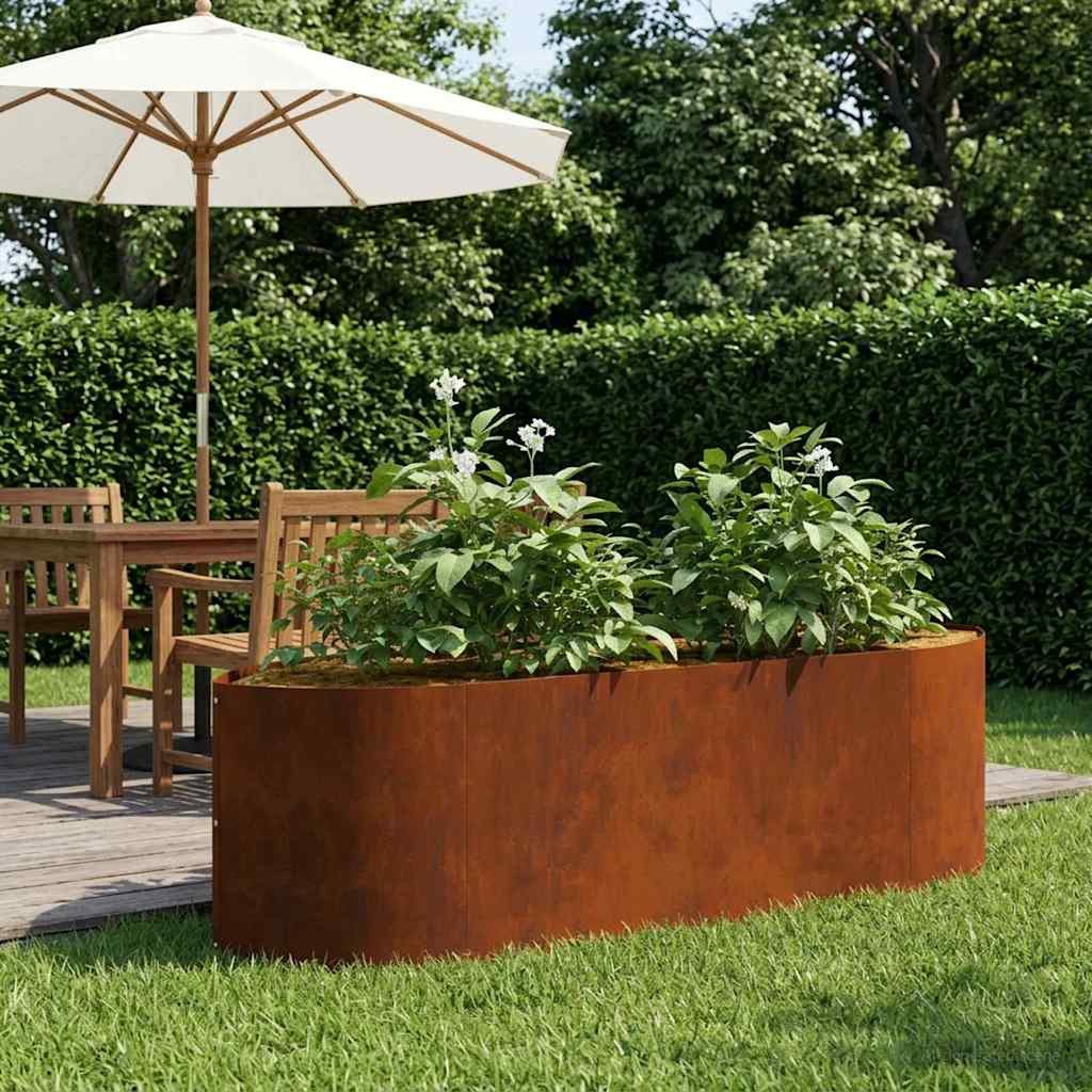 vidaXL Hochbeet im Garten Wetterfeststahl 140 x 40 x 40 cm Stahl