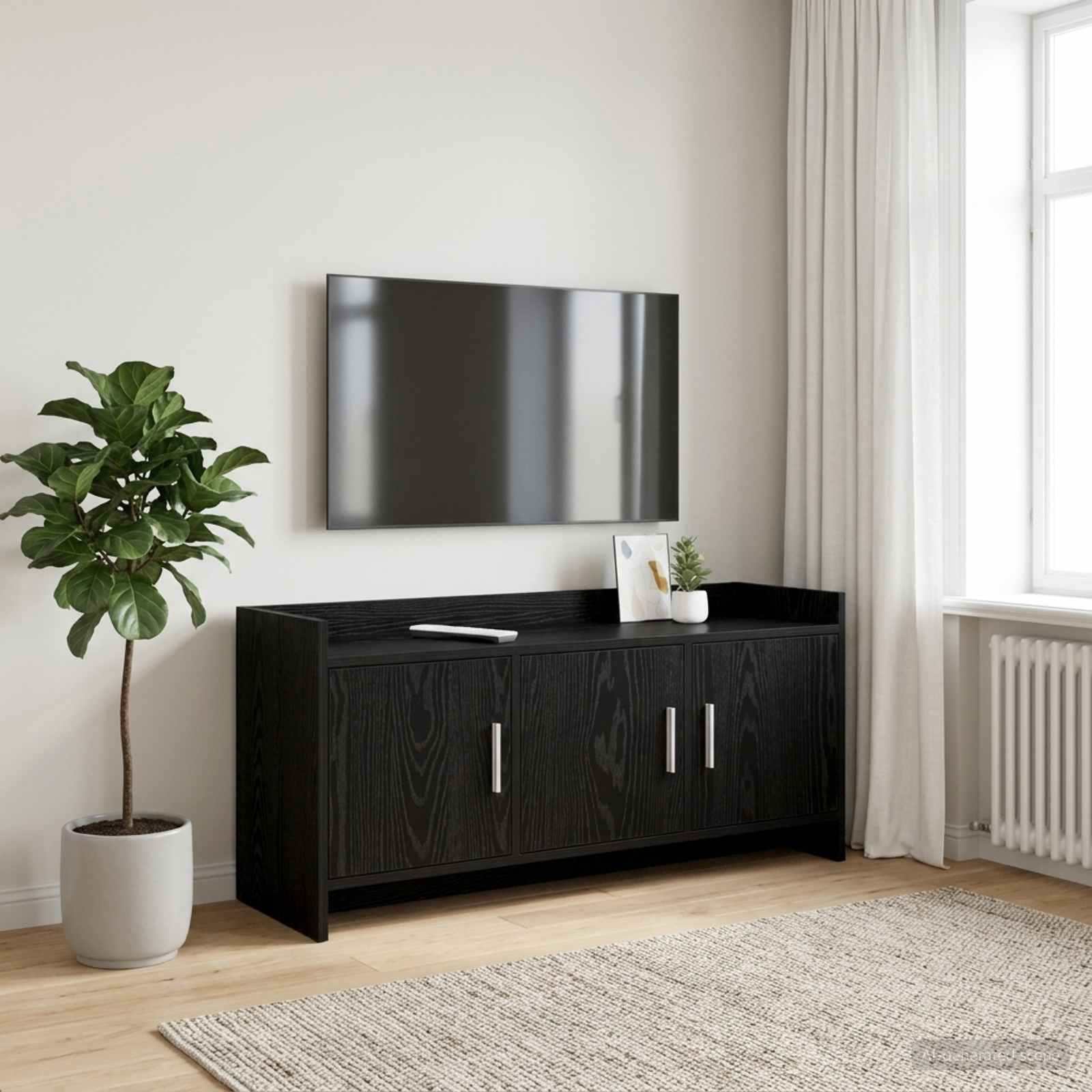 vidaXL TV-Schränk 102 x 33 x 47 cm Schwarze Eiche Holzwerkstoff