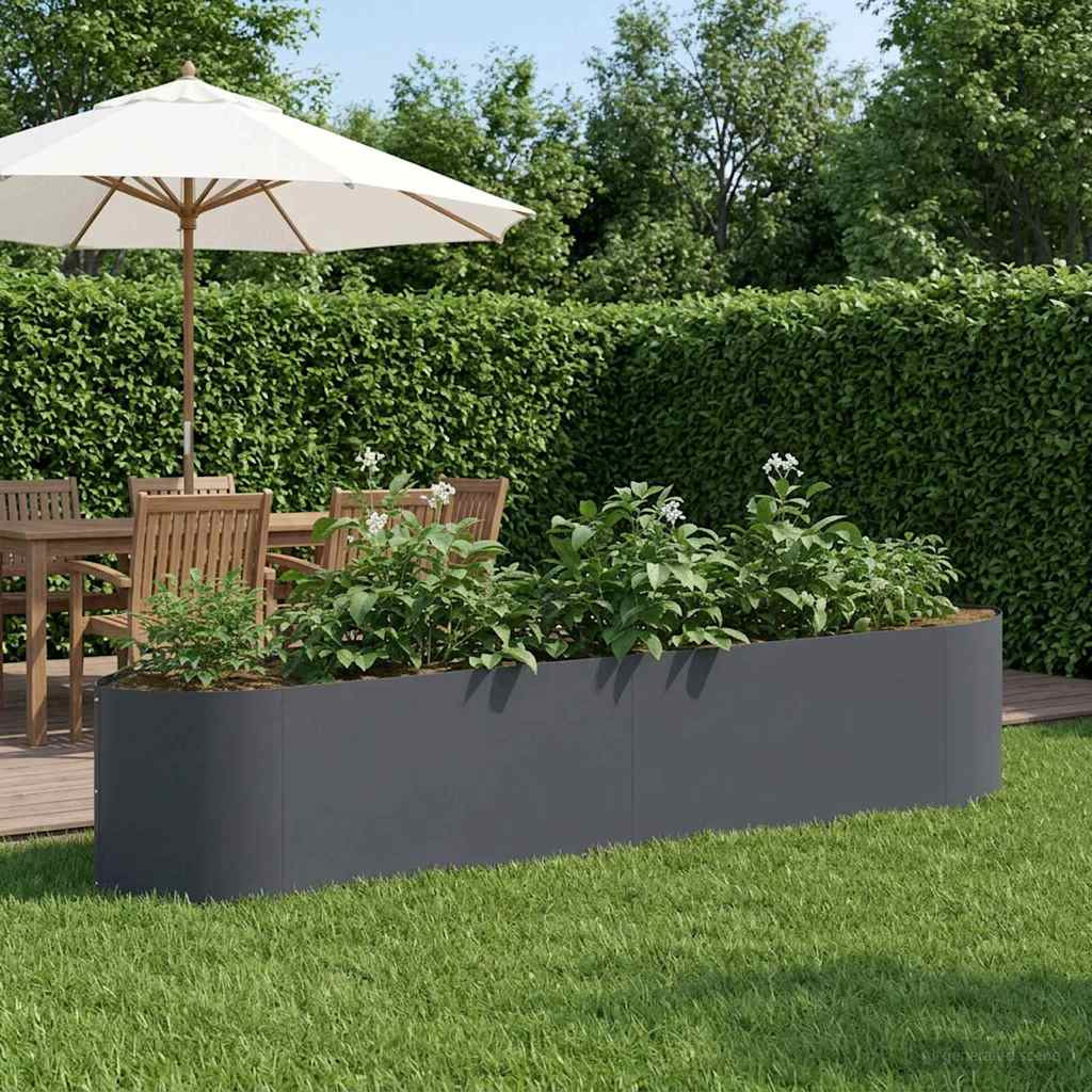 vidaXL Hochbeet im Garten Anthrazit 220 x 40 x 40 cm Stahl