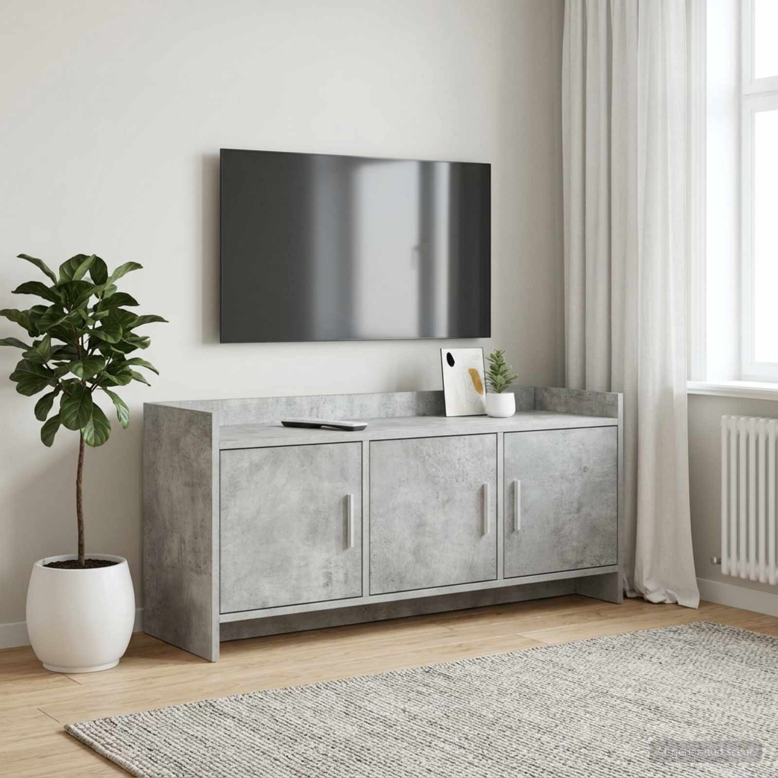 vidaXL TV-Schränk 102 x 33 x 47 cm Betongrau Holzwerkstoff