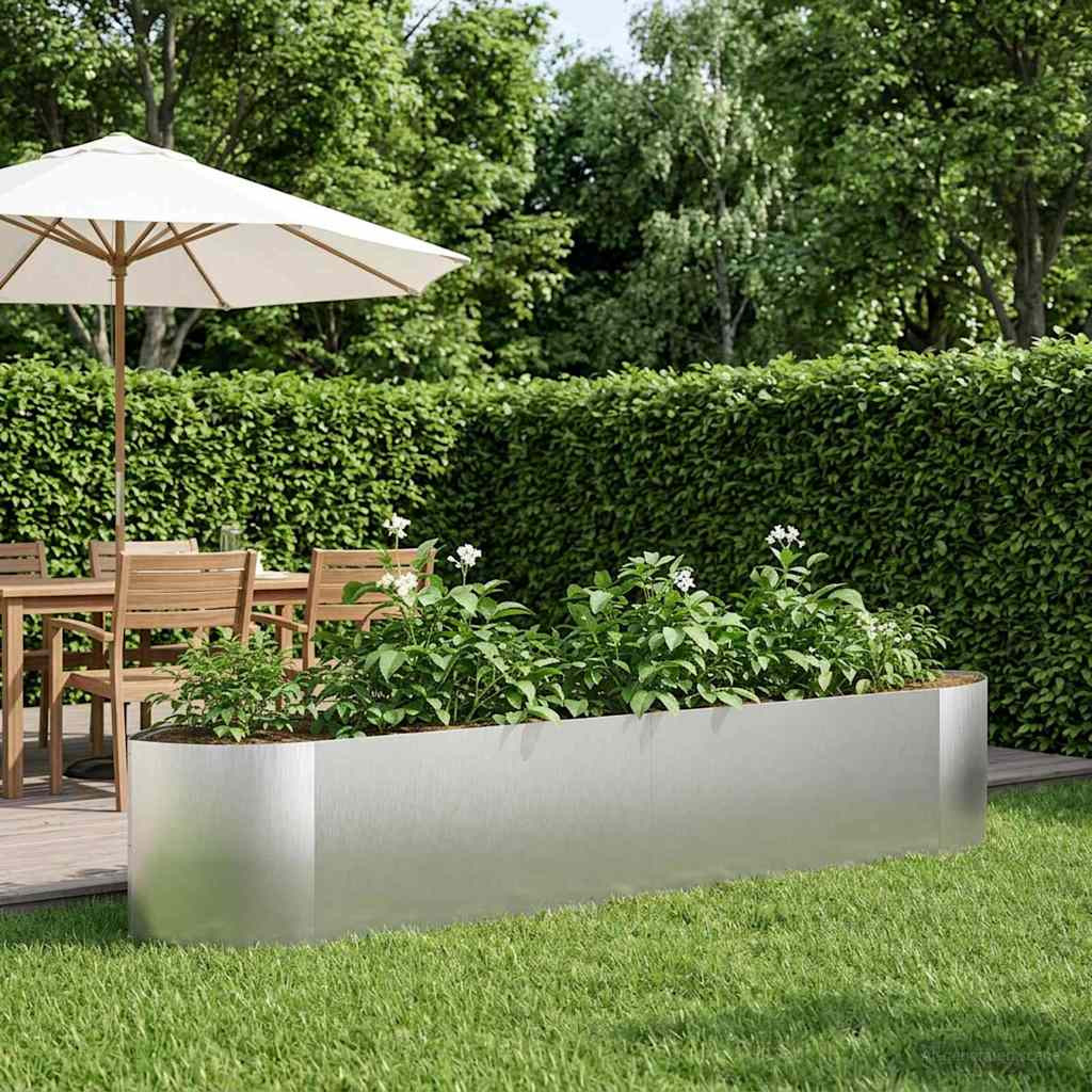 vidaXL Hochbeet im Garten Edelstahl 220 x 40 x 40 cm Stahl