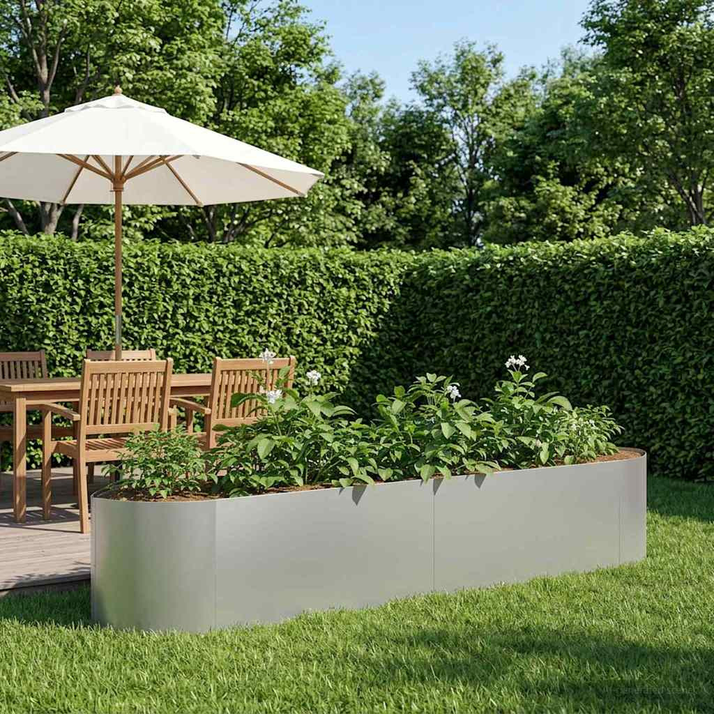 vidaXL Hochbeet im Garten Verzinkter Stahl 220 x 40 x 40 cm Stahl