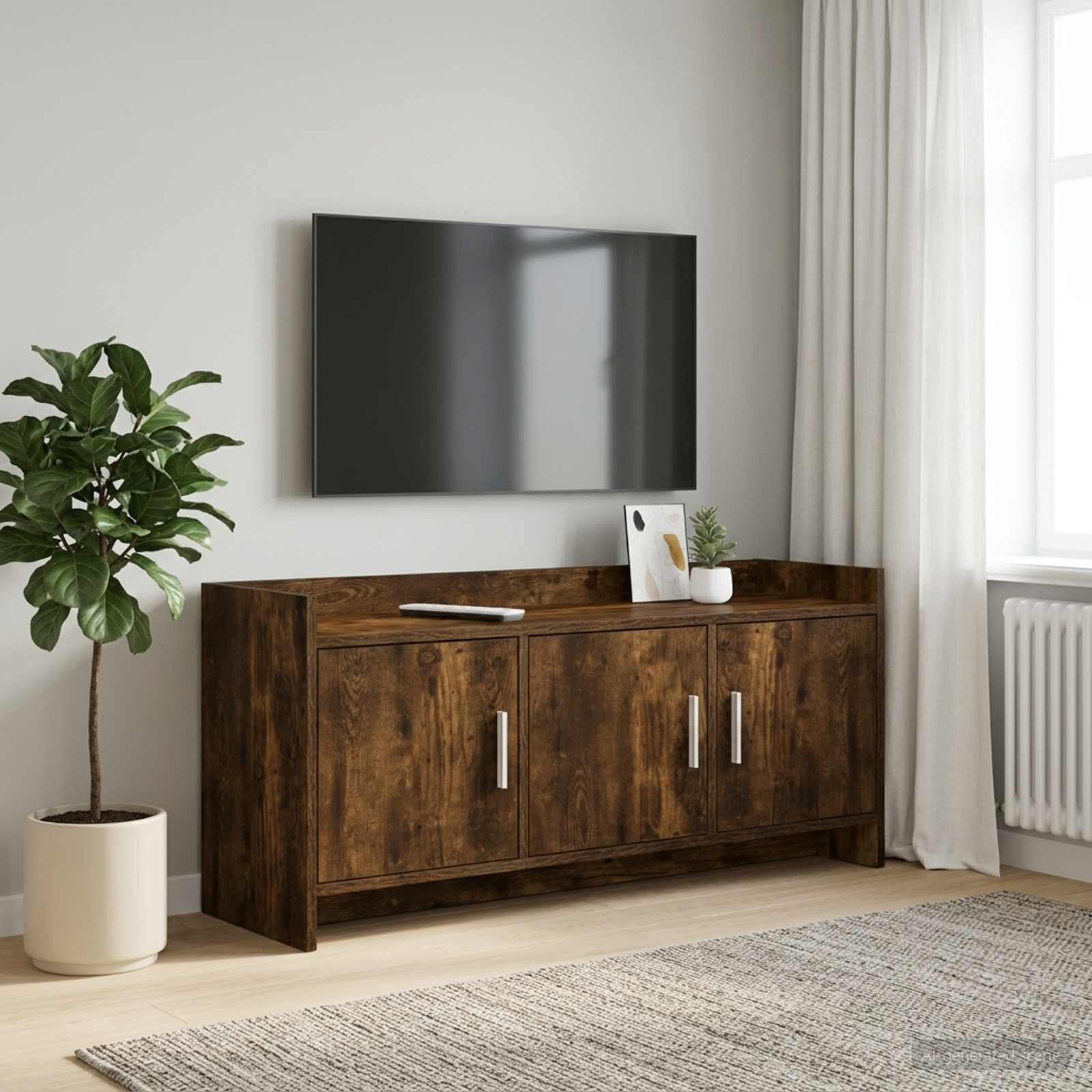 vidaXL TV-Schränk 102 x 33 x 47 cm Geräucherte Eiche Holzwerkstoff