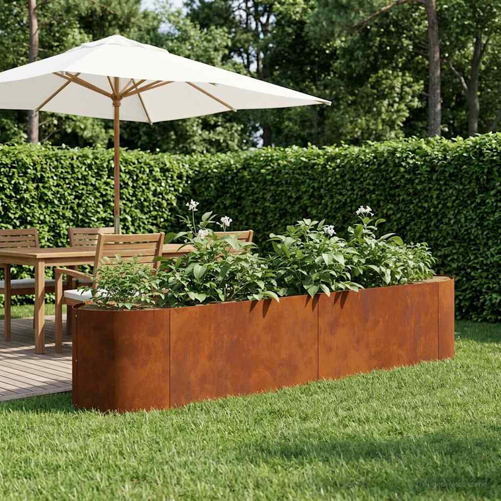 vidaXL Hochbeet im Garten Wetterfeststahl 220 x 40 x 40 cm Stahl