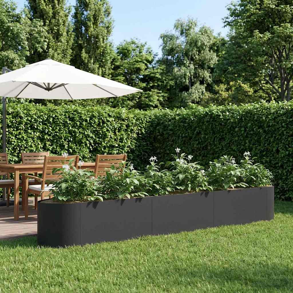 vidaXL Hochbeet im Garten Schwarz 300 x 40 x 40 cm Stahl