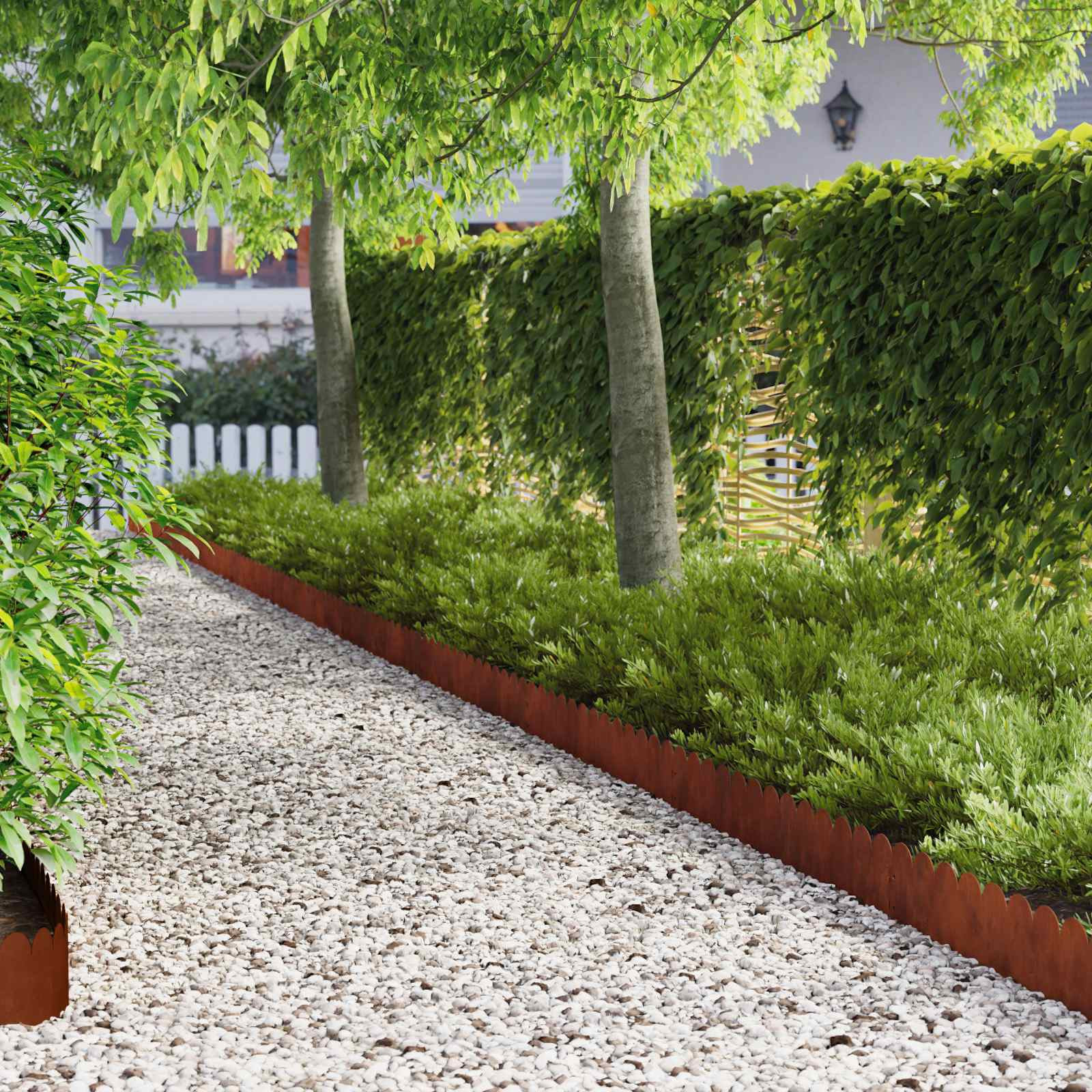 vidaXL Raseneinfassung 20 pcs 103 x 20 cm Stahl Rostig