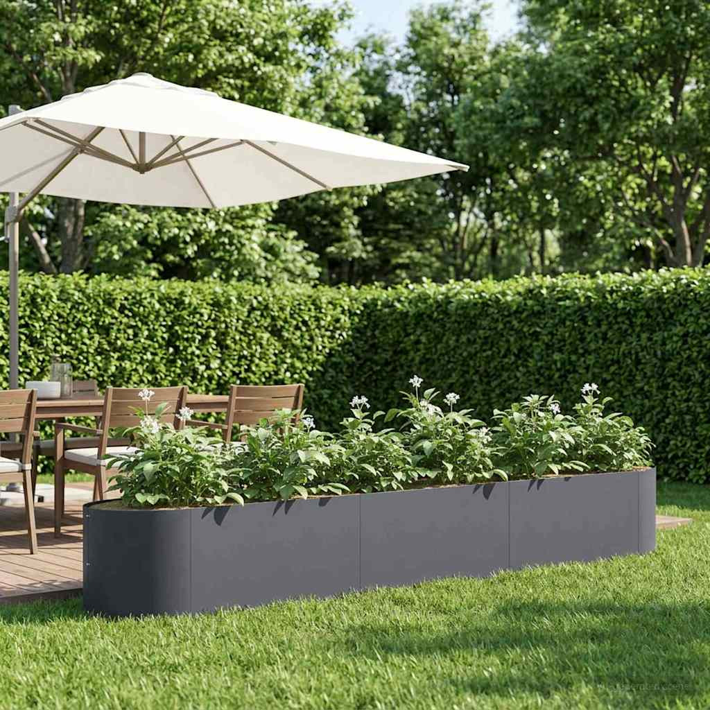 vidaXL Hochbeet im Garten Anthrazit 300 x 40 x 40 cm Stahl