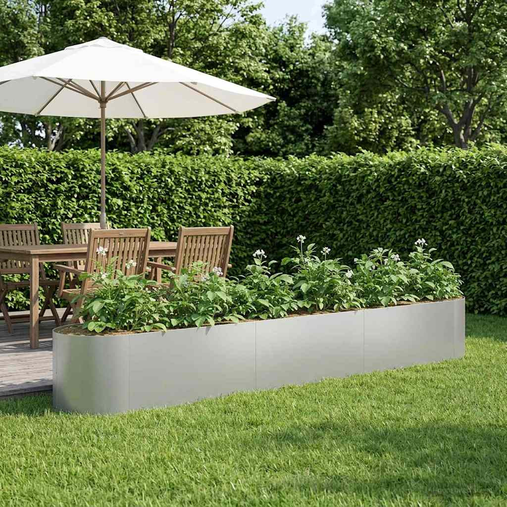 vidaXL Hochbeet im Garten Verzinkter Stahl 300 x 40 x 40 cm Stahl