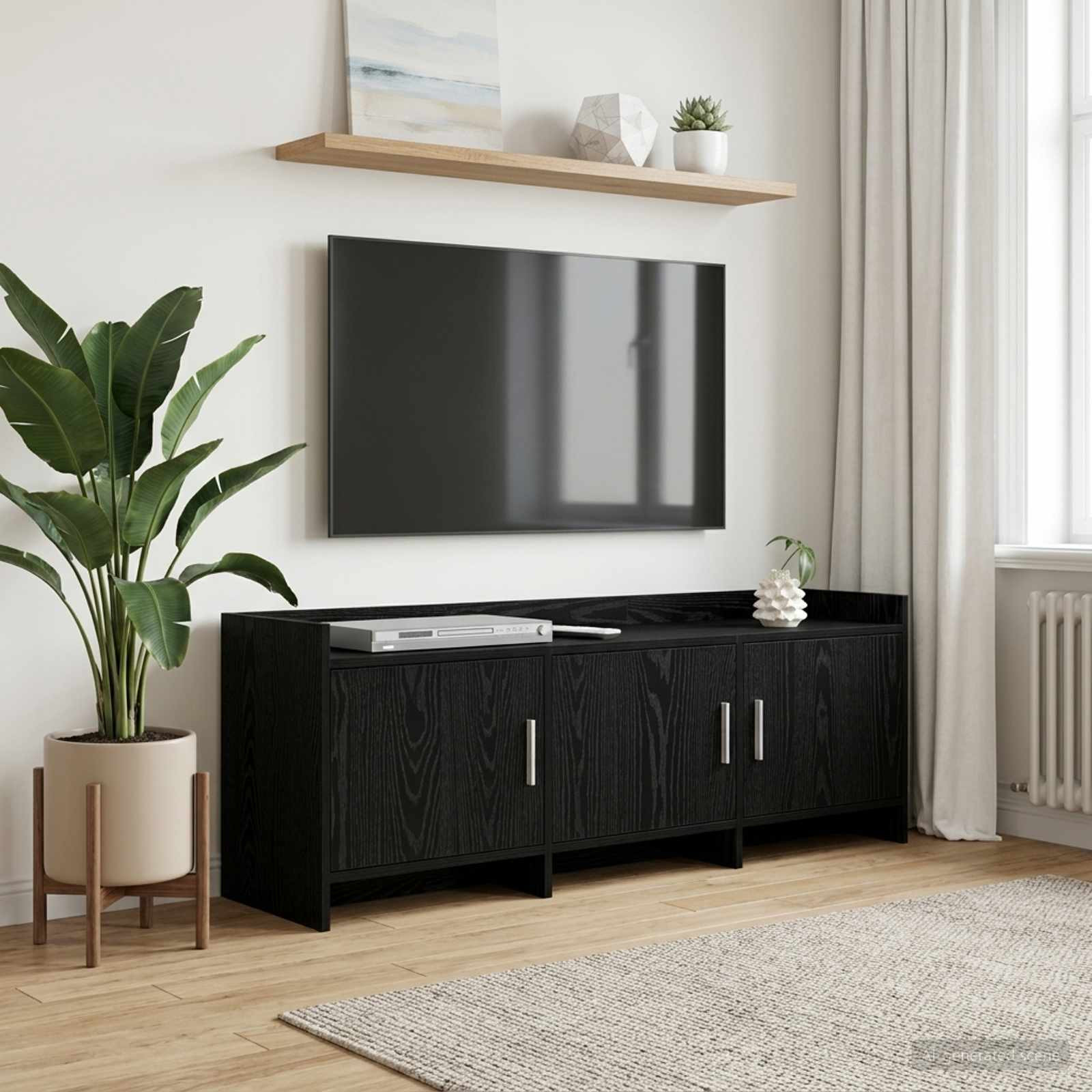 vidaXL TV-Schränk 130 x 33 x 47 cm Schwarze Eiche Holzwerkstoff