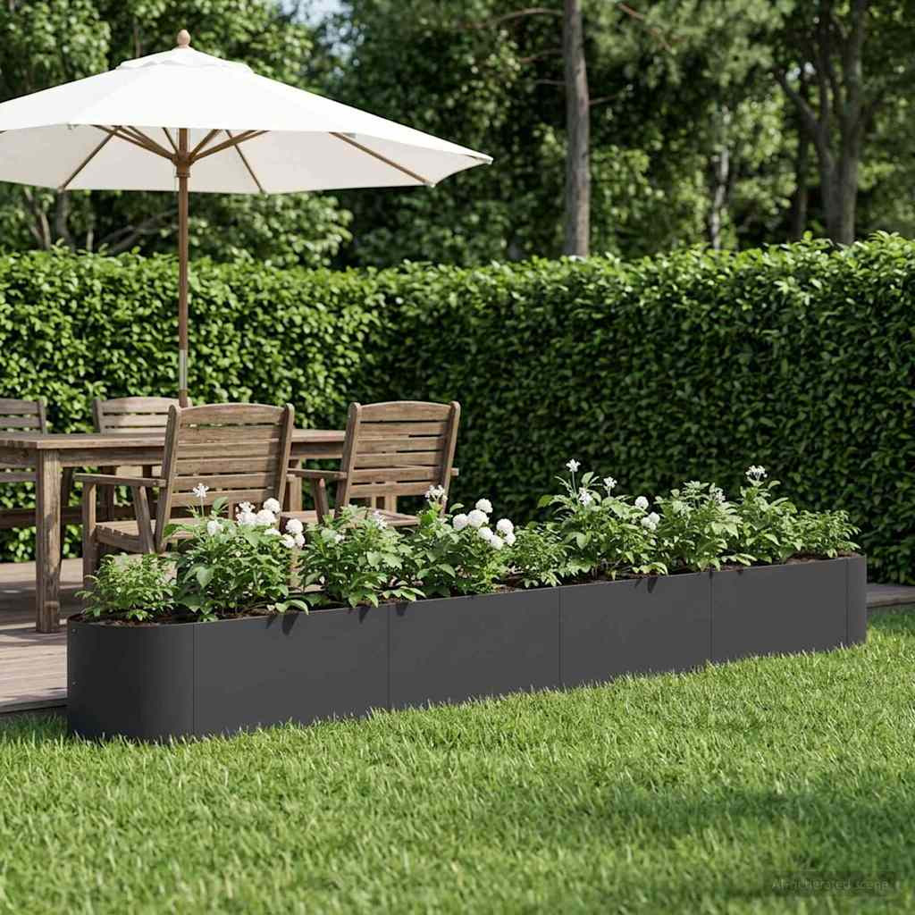 vidaXL Hochbeet im Garten Schwarz 380 x 40 x 40 cm Stahl