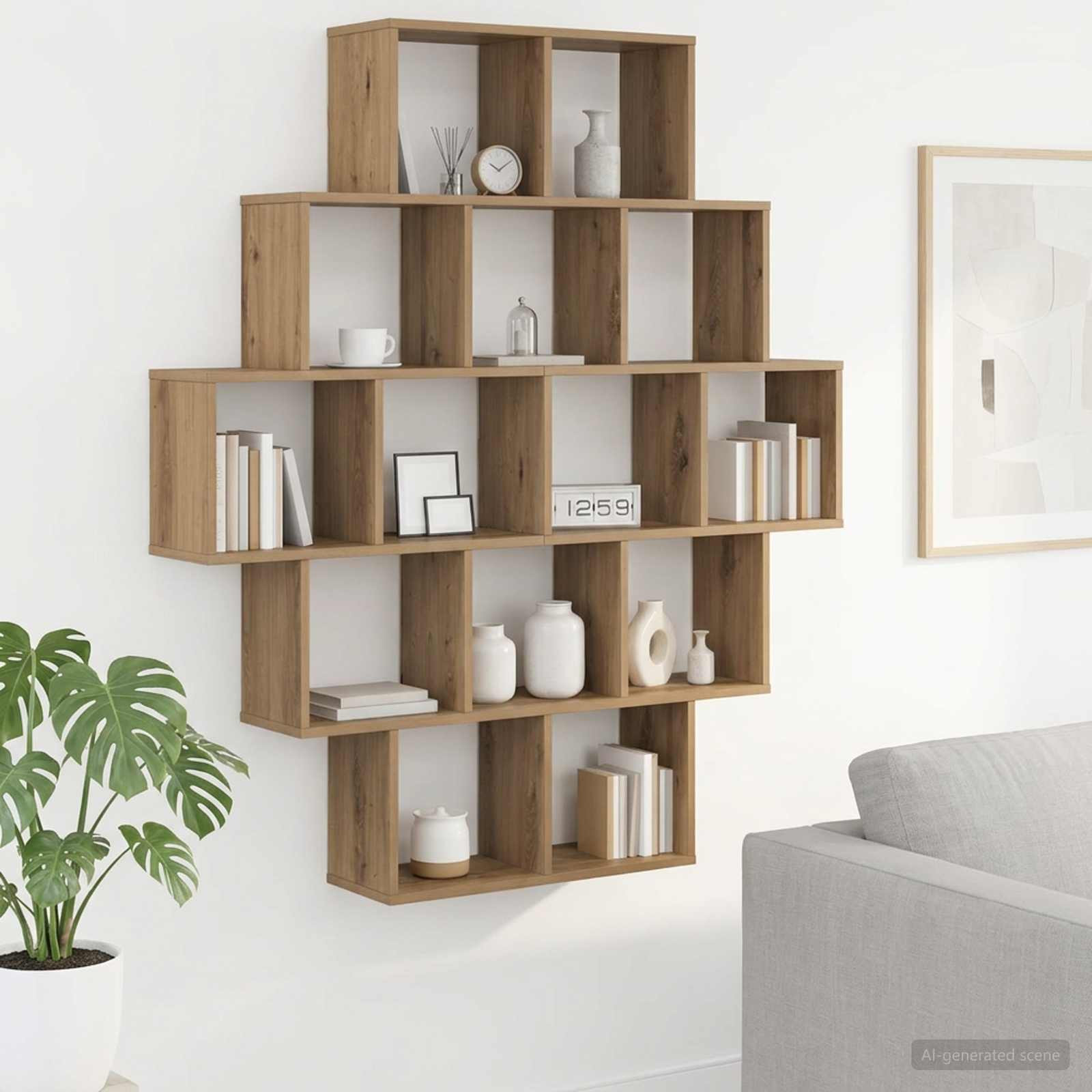 vidaXL Wandregal Artisan-Eiche 120 x 20 x 136 cm Holzwerkstoff