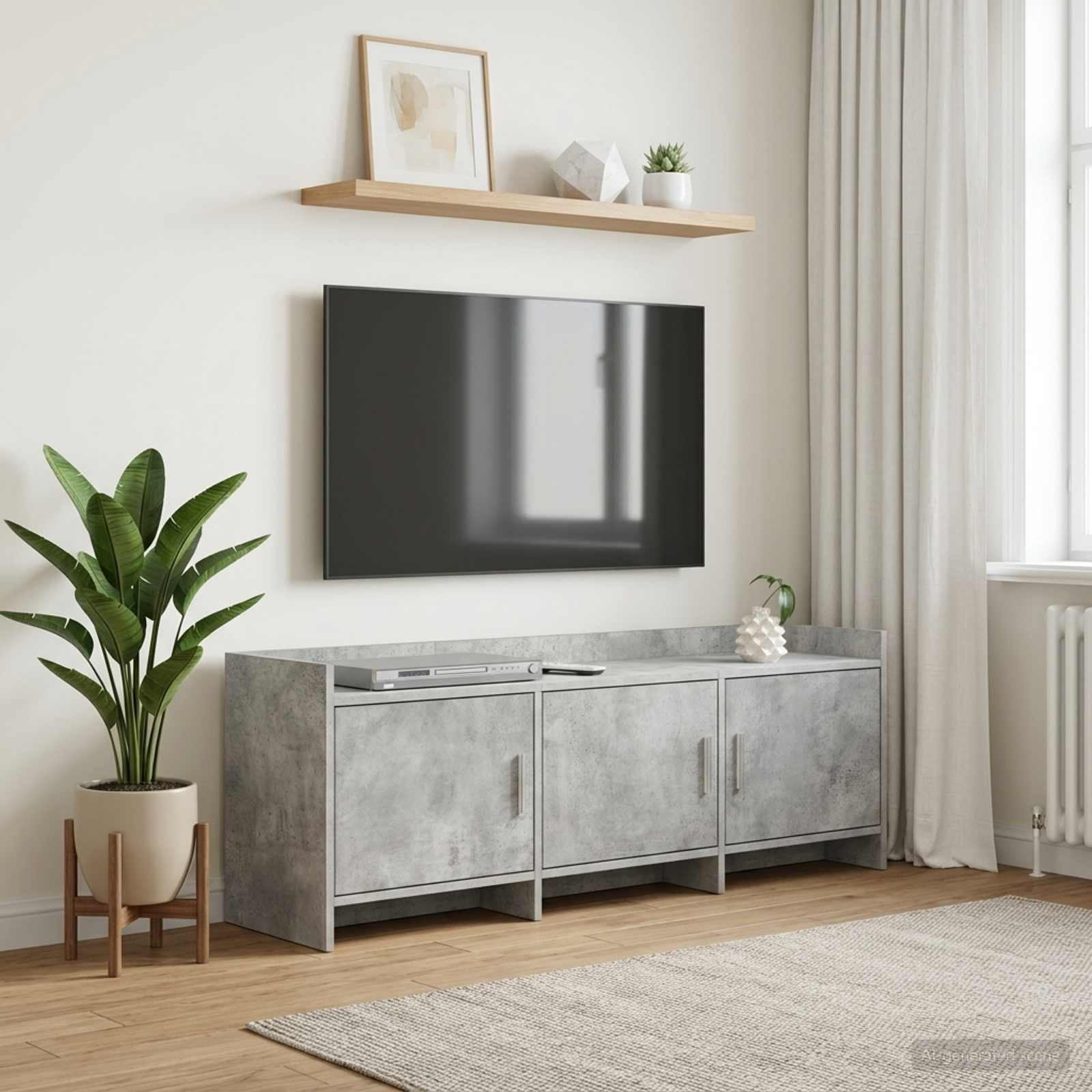 vidaXL TV-Schränk 130 x 33 x 47 cm Betongrau Holzwerkstoff