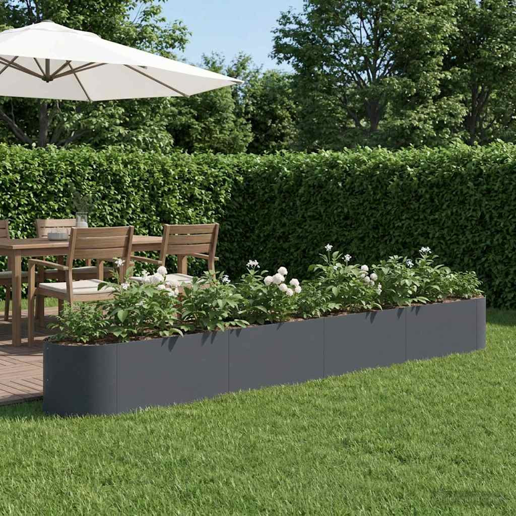 vidaXL Hochbeet im Garten Anthrazit 380 x 40 x 40 cm Stahl