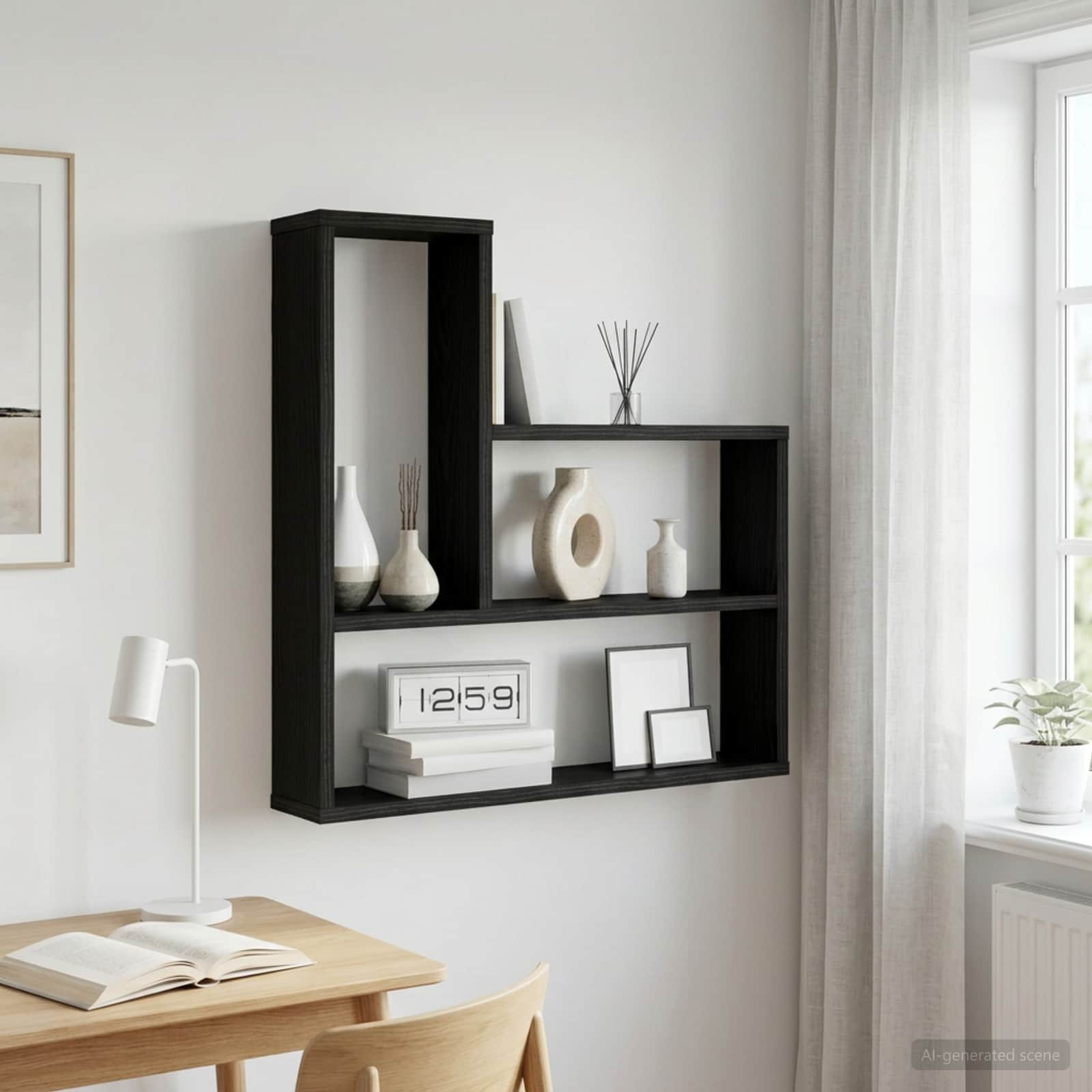 vidaXL Wandregal Schwarze Eiche 60 x 11 x 60 cm Holzwerkstoff