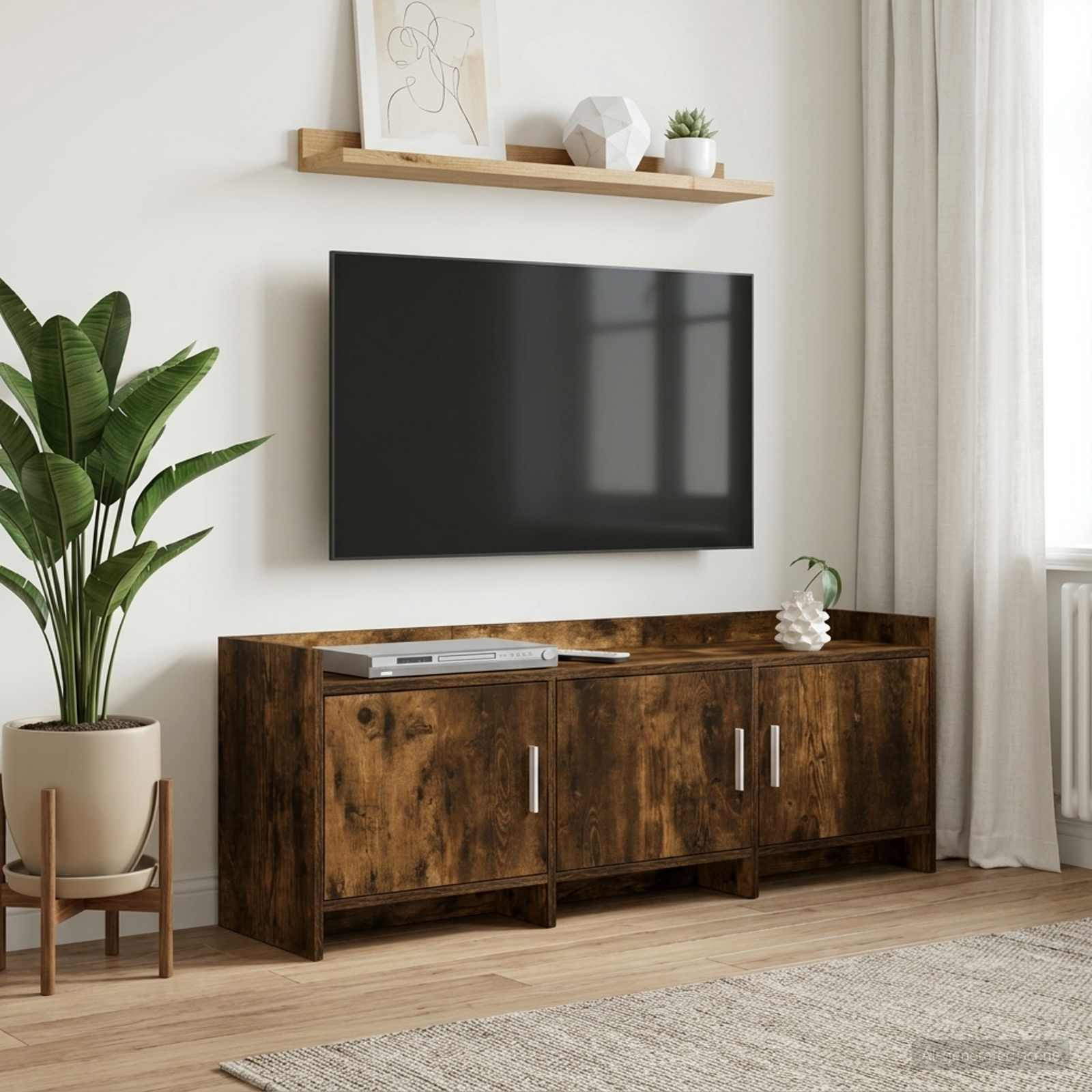 vidaXL TV-Schränk 130 x 33 x 47 cm Geräucherte Eiche Holzwerkstoff