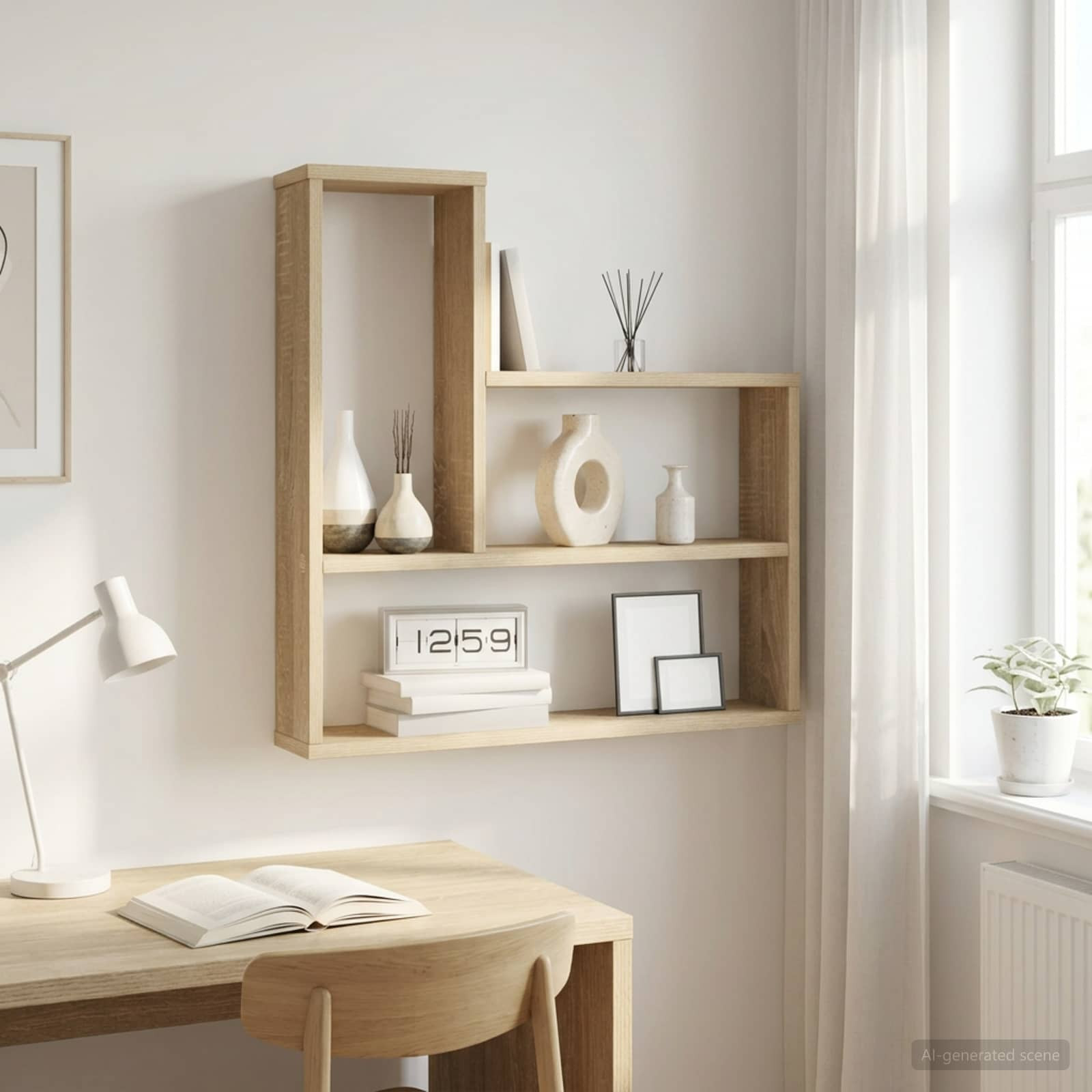 vidaXL Wandregal Sonoma-Eiche 60 x 11 x 60 cm Holzwerkstoff