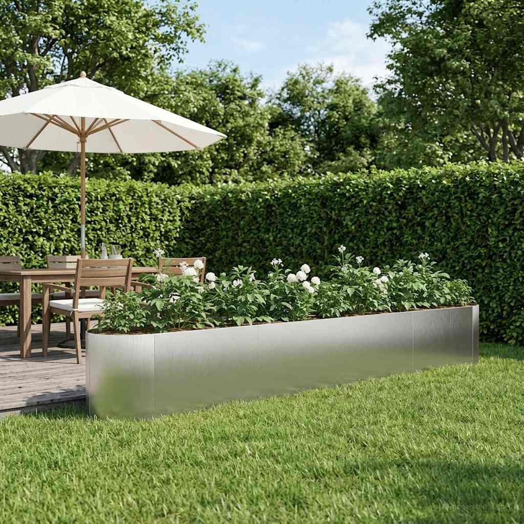 vidaXL Hochbeet im Garten Edelstahl 380 x 40 x 40 cm Stahl