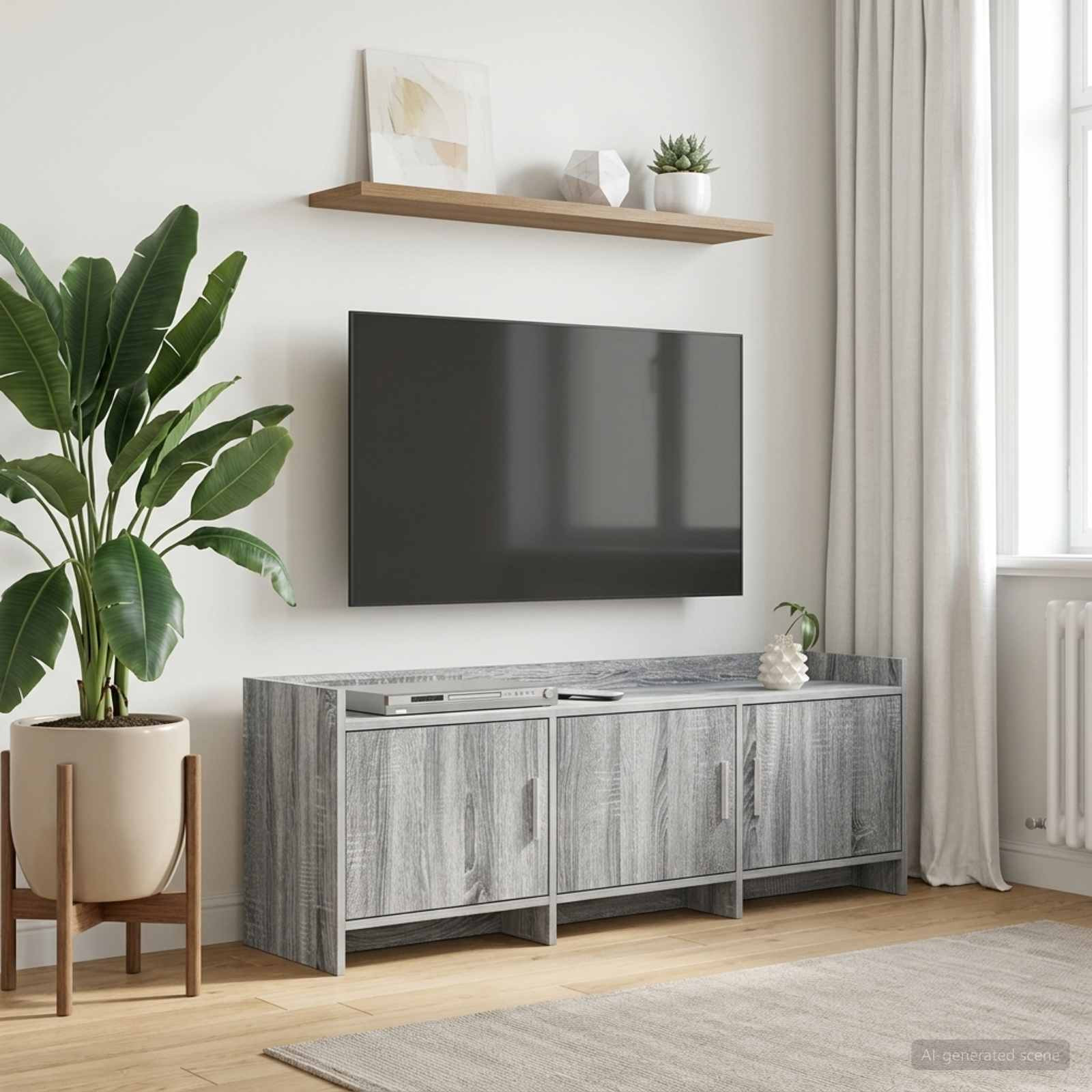 vidaXL TV-Schränk 130 x 33 x 47 cm Grau Sonoma Holzwerkstoff