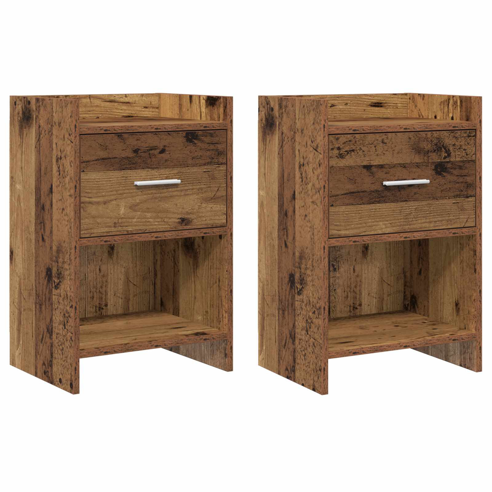 vidaXL Nachttische 2 pcs Altholz 40 x 30 x 60 cm Holzwerkstoff