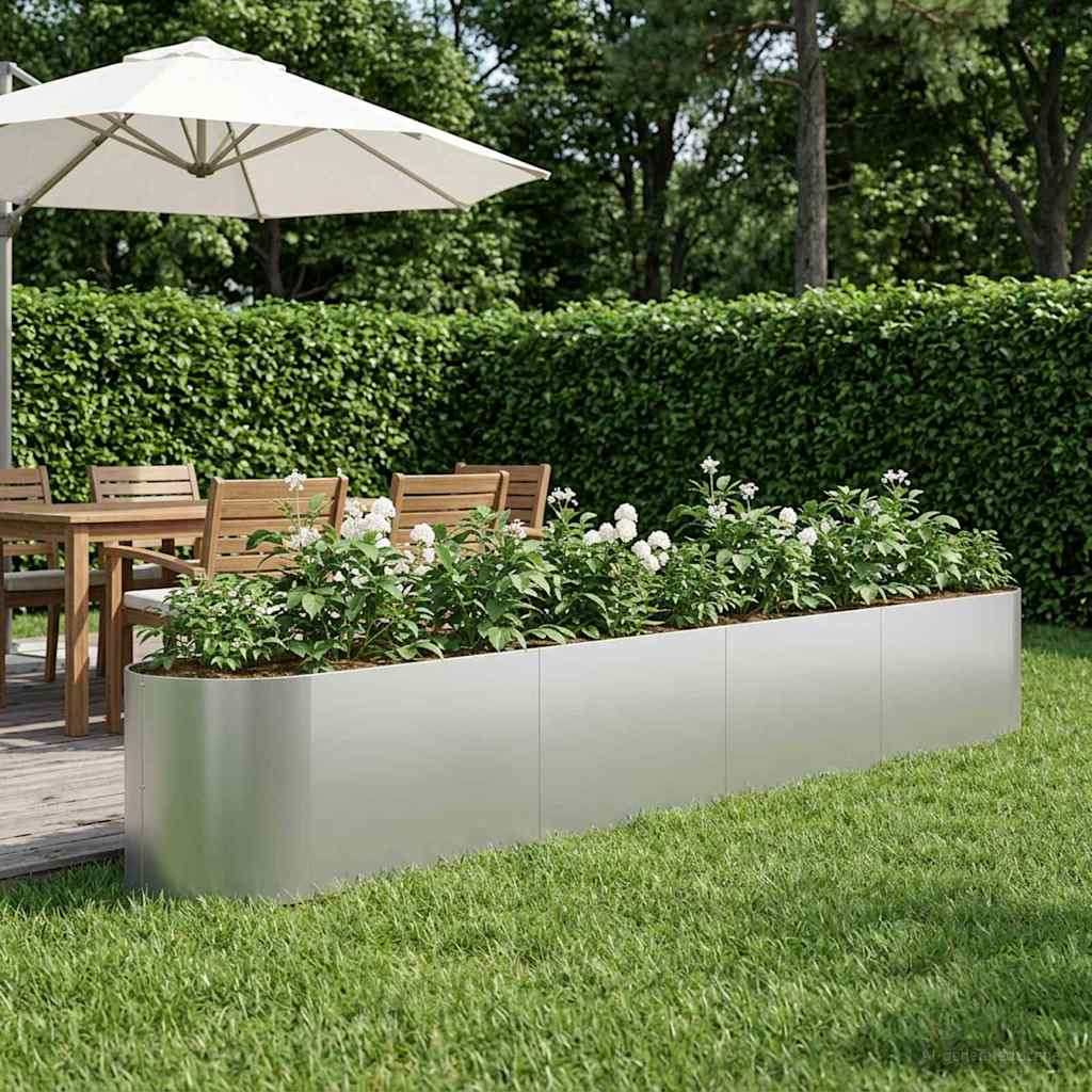 vidaXL Hochbeet im Garten Verzinkter Stahl 380 x 40 x 40 cm Stahl
