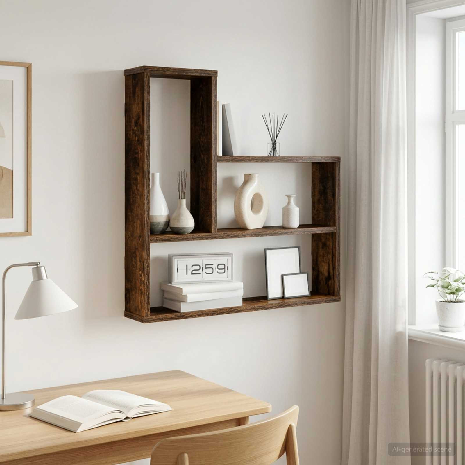 vidaXL Wandregal Raucheiche 60 x 11 x 60 cm Holzwerkstoff