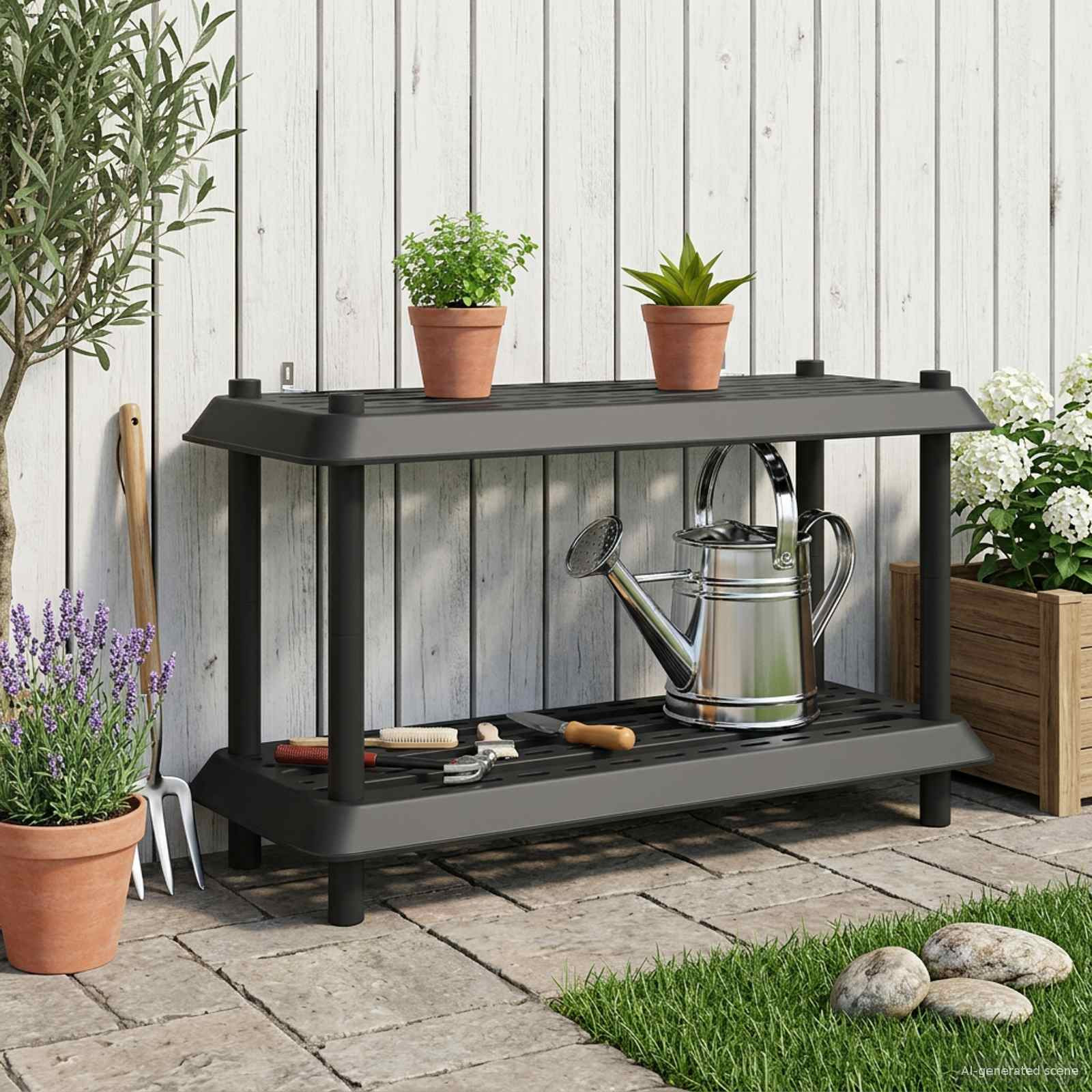 vidaXL Regaleinheit 2 Ebenen 100 x 40 x 55,5 cm PP Anthrazit