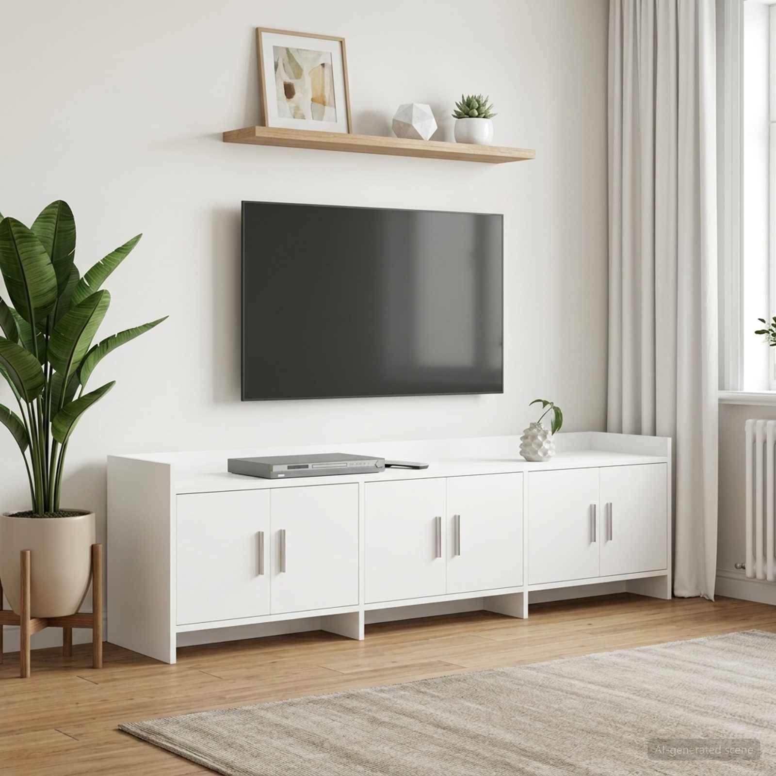 vidaXL TV-Schränk 168 x 33 x 47 cm Weiß Holzwerkstoff