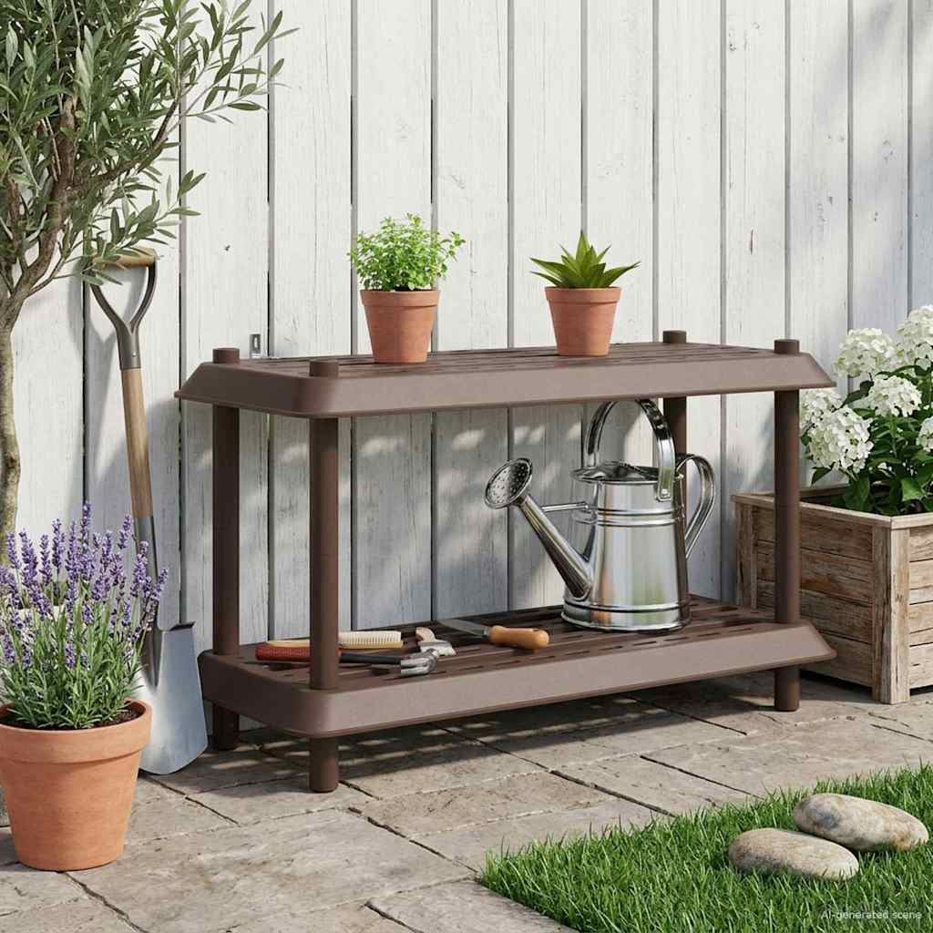 vidaXL Regaleinheit 2 Ebenen 100 x 40 x 55,5 cm PP Braun