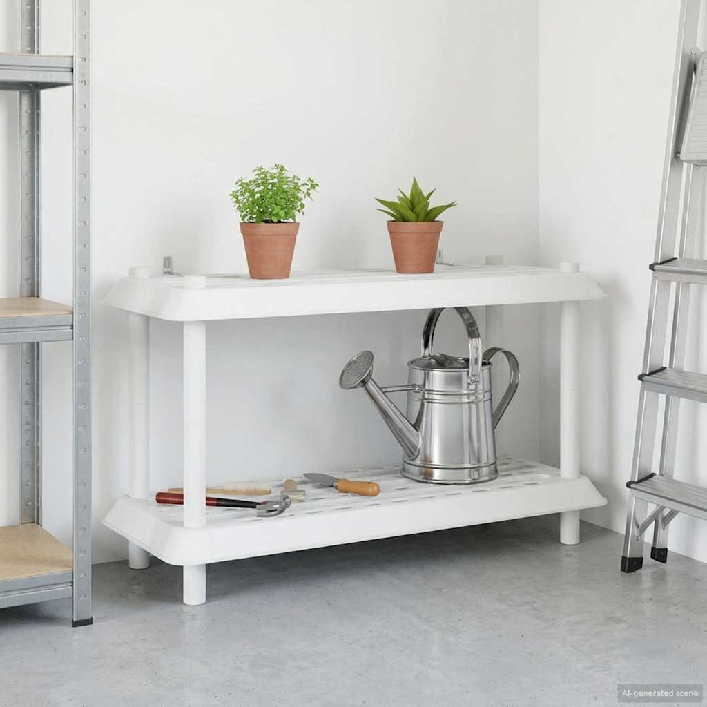 vidaXL Regaleinheit 2 Ebenen 100 x 40 x 55,5 cm PP Weiß
