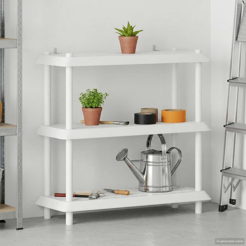 vidaXL Regaleinheit 3 Ebenen 100 x 40 x 96 cm PP Weiß