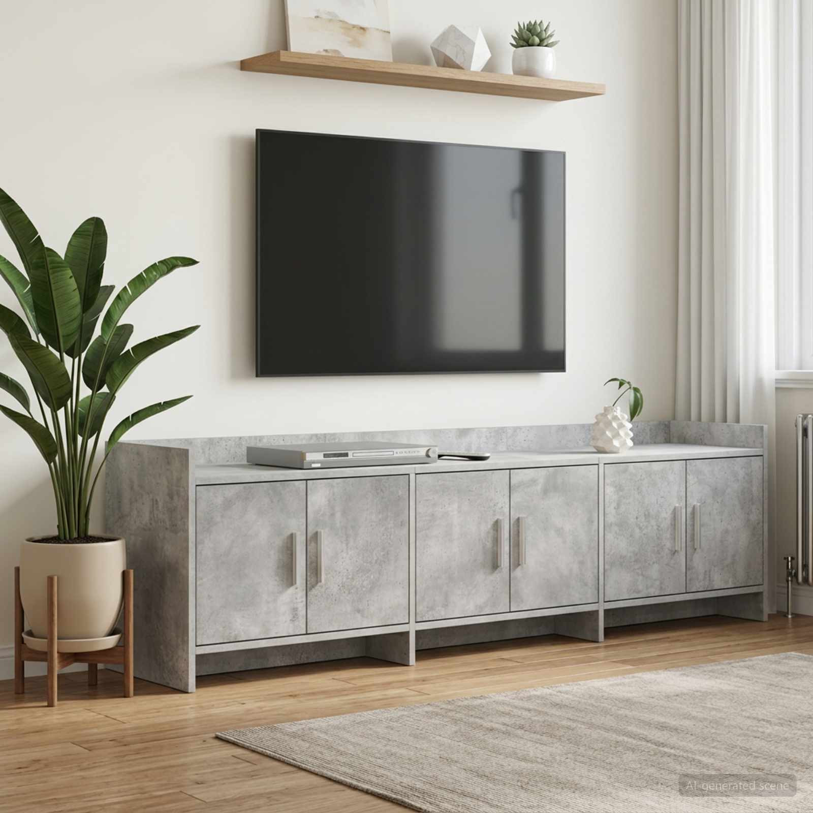 vidaXL TV-Schränk 168 x 33 x 47 cm Betongrau Holzwerkstoff