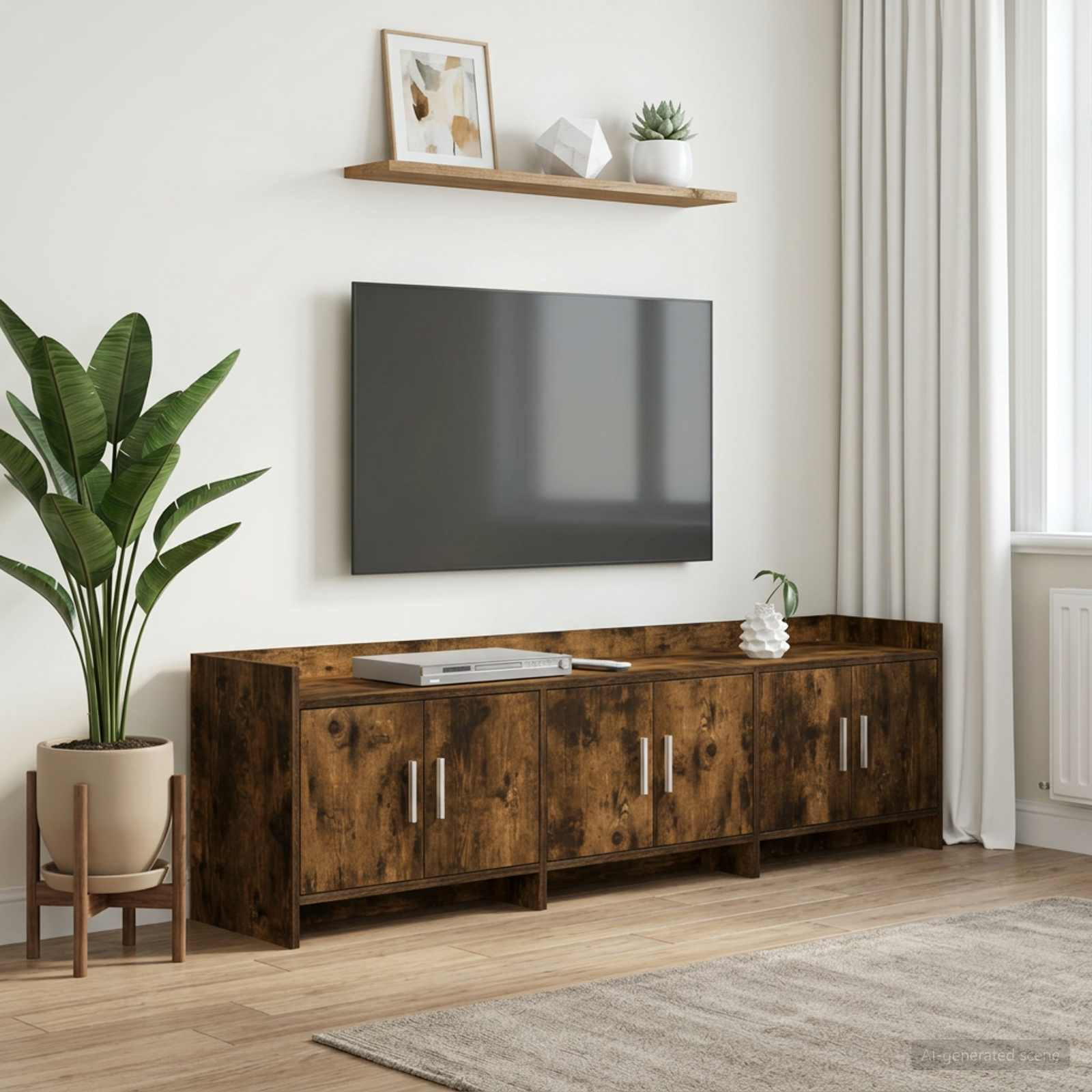 vidaXL TV-Schränk 168 x 33 x 47 cm Geräucherte Eiche Holzwerkstoff