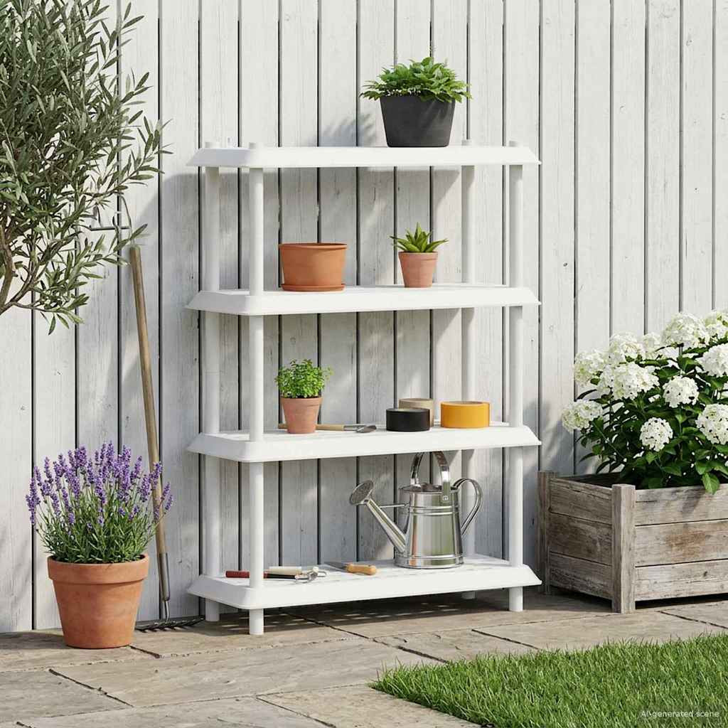 vidaXL Regaleinheit 4 Ebenen 100 x 40 x 136,5 cm PP Weiß