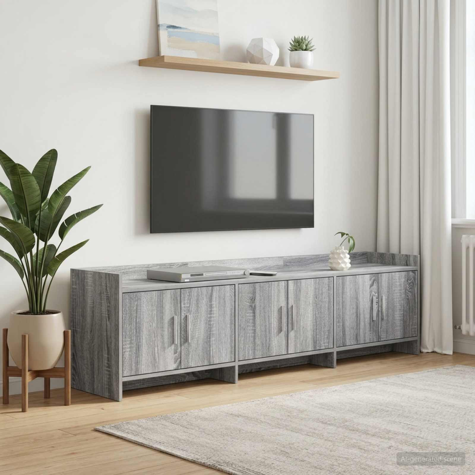vidaXL TV-Schränk 168 x 33 x 47 cm Grau Sonoma Holzwerkstoff