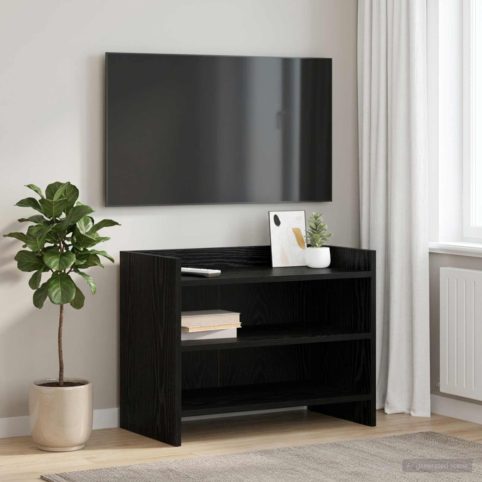 vidaXL TV-Schränk 60 x 33 x 47 cm Schwarze Eiche Holzwerkstoff