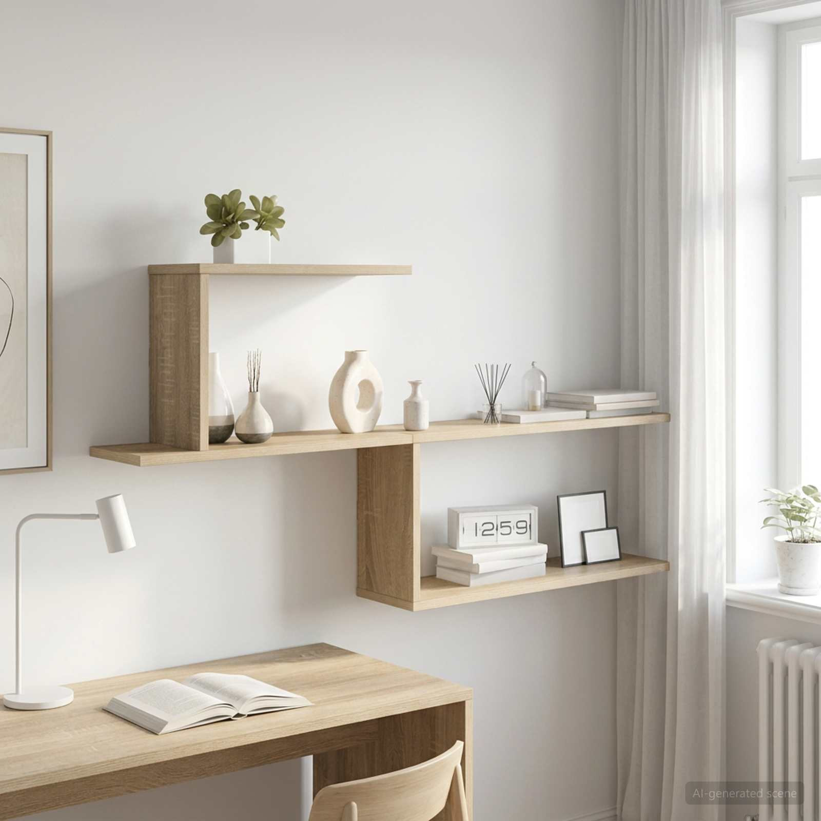vidaXL Wandregal Sonoma-Eiche 122 x 18 x 60 cm Holzwerkstoff
