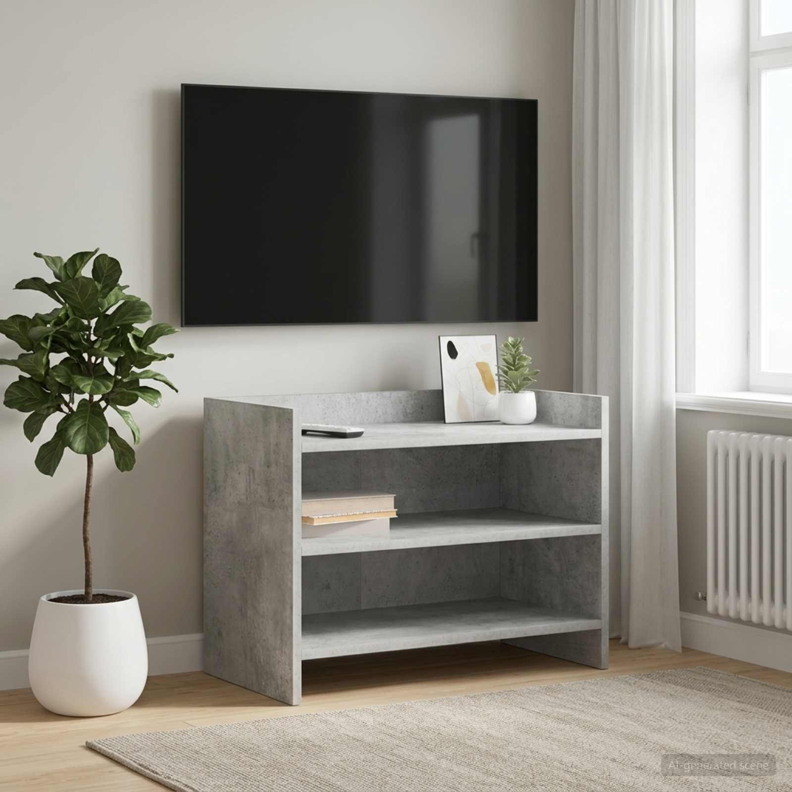 vidaXL TV-Schränk 60 x 33 x 47 cm Betongrau Holzwerkstoff