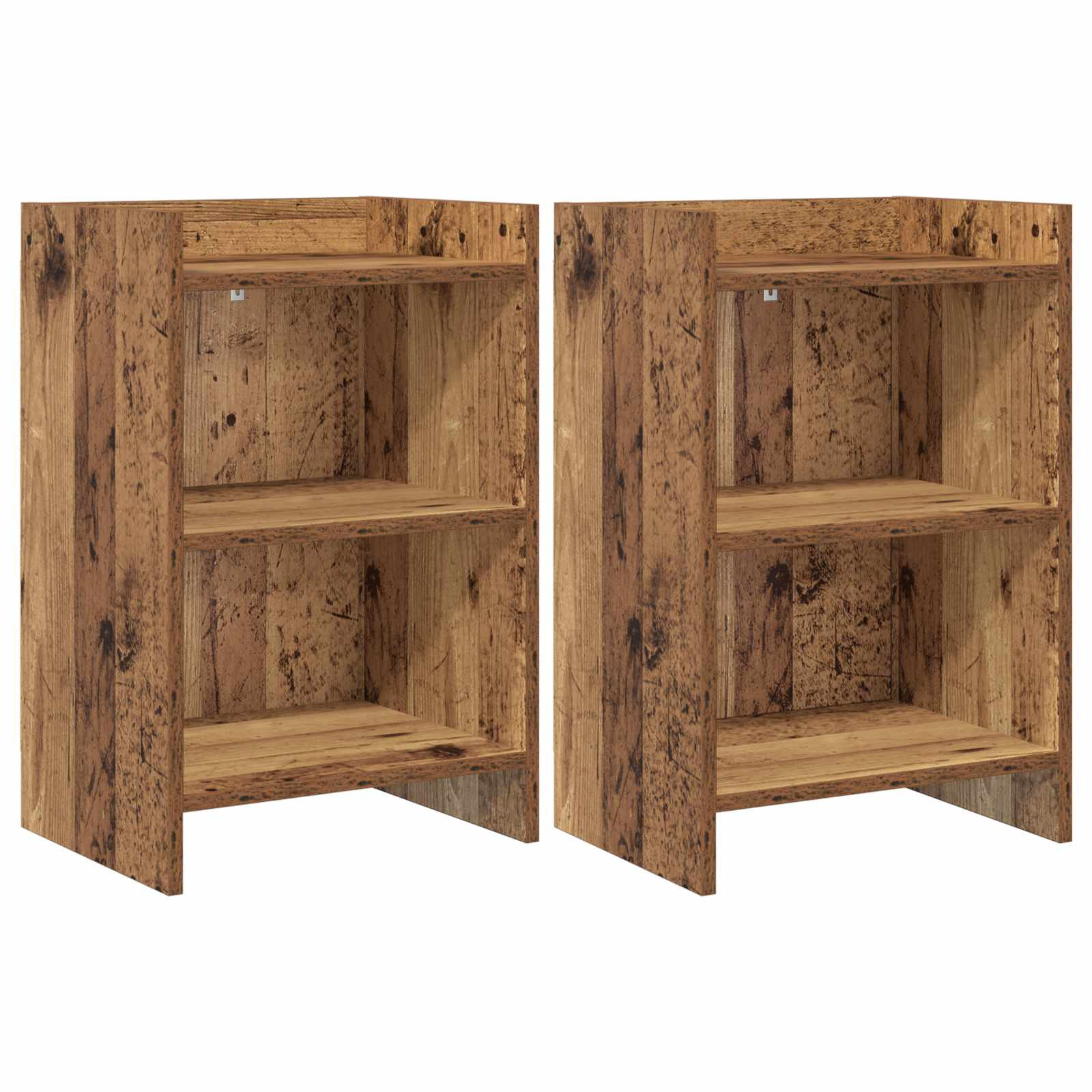 vidaXL Nachttische 2 pcs Altholz 40 x 30 x 60 cm Holzwerkstoff