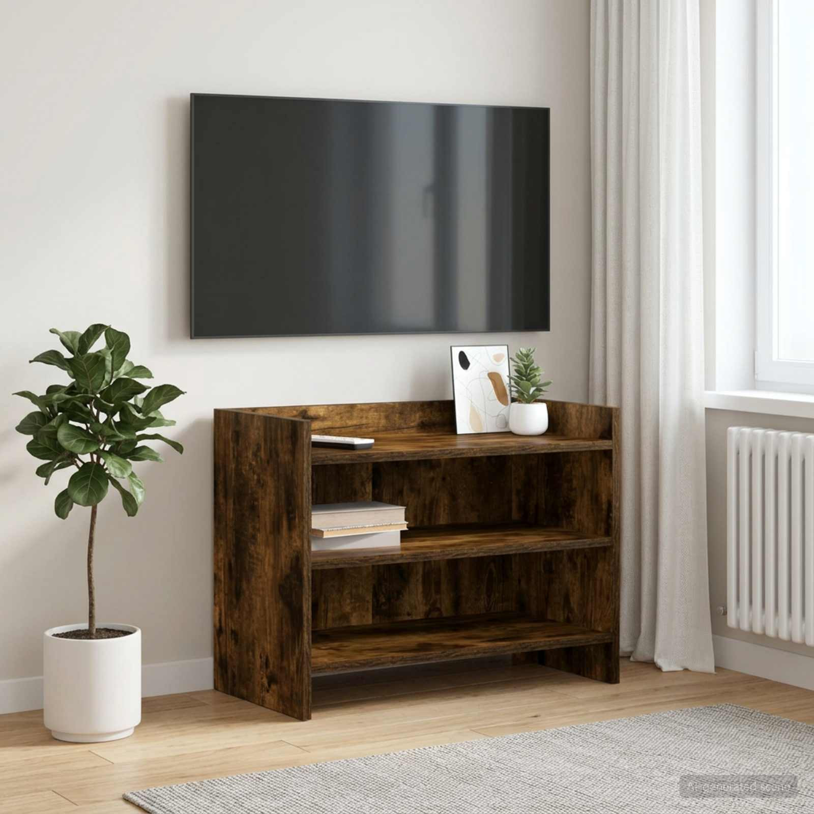 vidaXL TV-Schränk 60 x 33 x 47 cm Geräucherte Eiche Holzwerkstoff