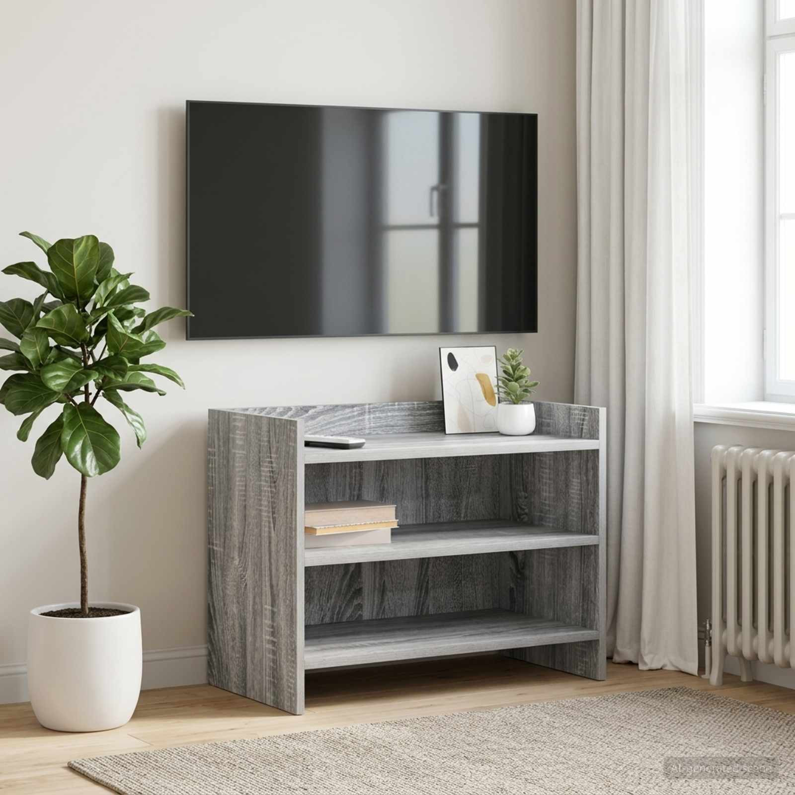 vidaXL TV-Schränk 60 x 33 x 47 cm Grau Sonoma Holzwerkstoff