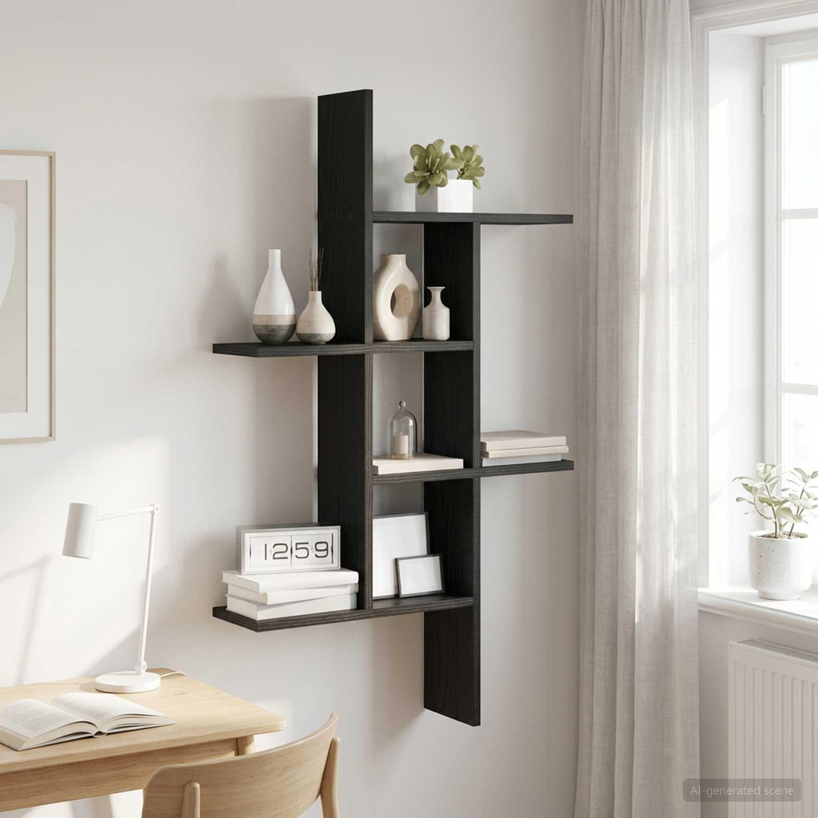vidaXL Wandregal Schwarze Eiche 61 x 15 x 102 cm Holzwerkstoff