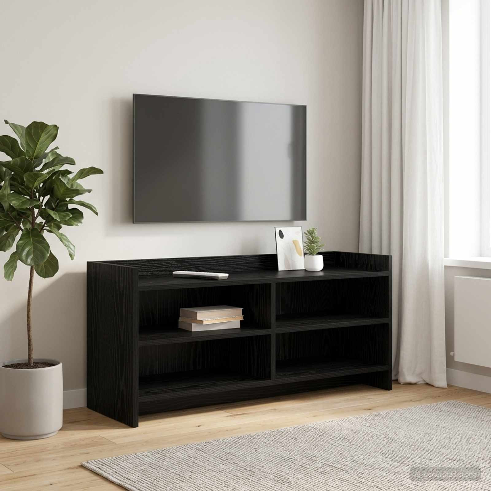 vidaXL TV-Schränk 100 x 33 x 47 cm Schwarze Eiche Holzwerkstoff