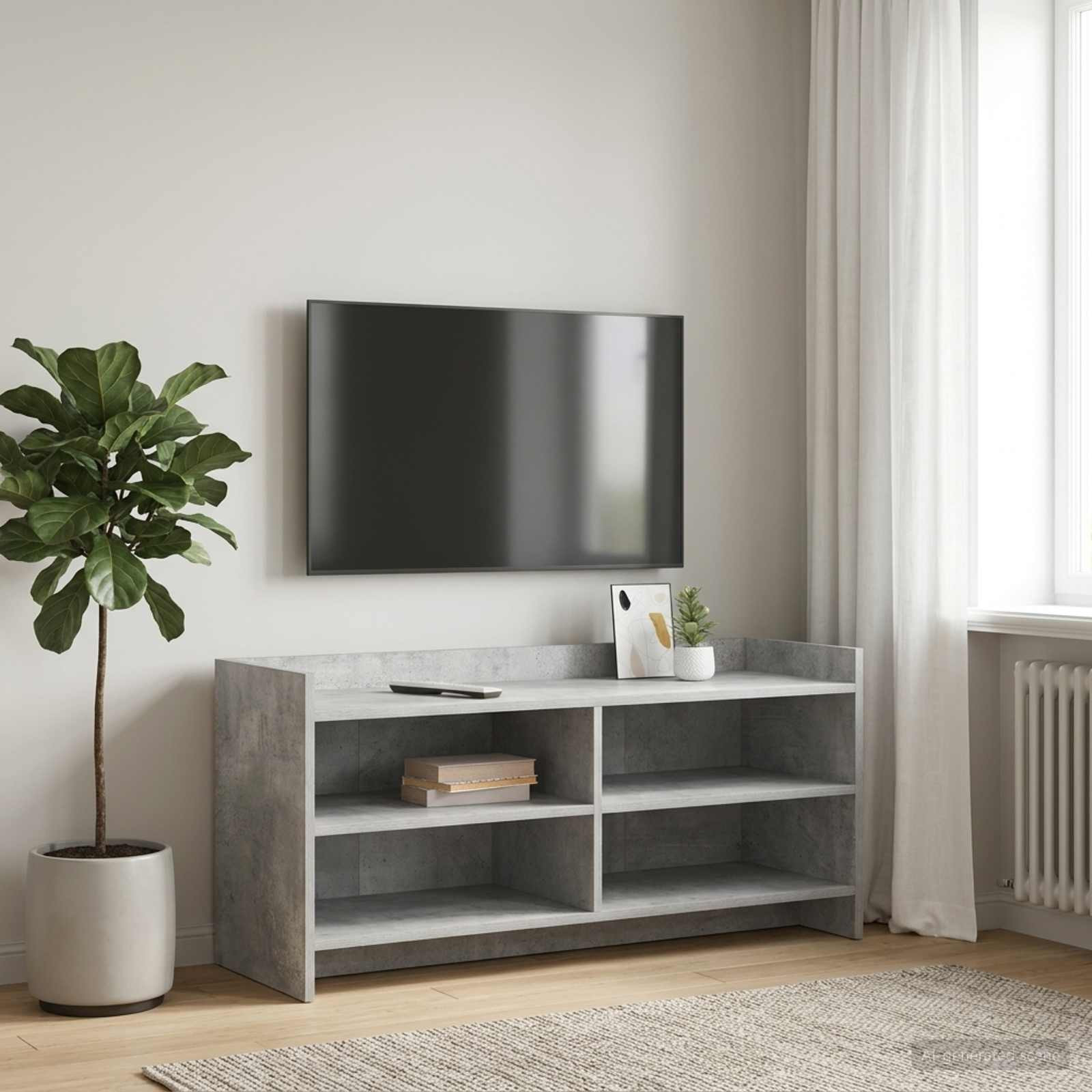 vidaXL TV-Schränk 100 x 33 x 47 cm Betongrau Holzwerkstoff