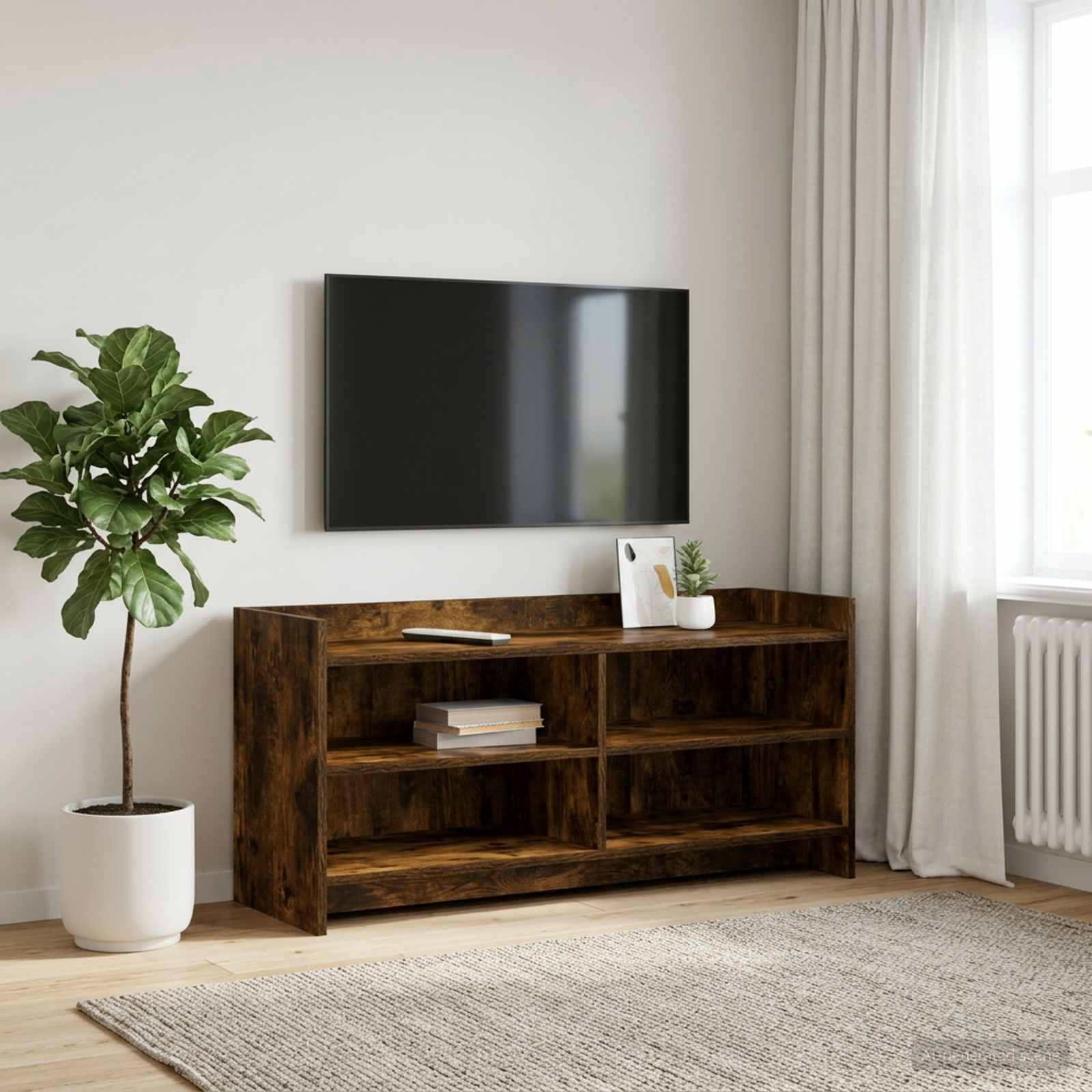 vidaXL TV-Schränk 100 x 33 x 47 cm Geräucherte Eiche Holzwerkstoff